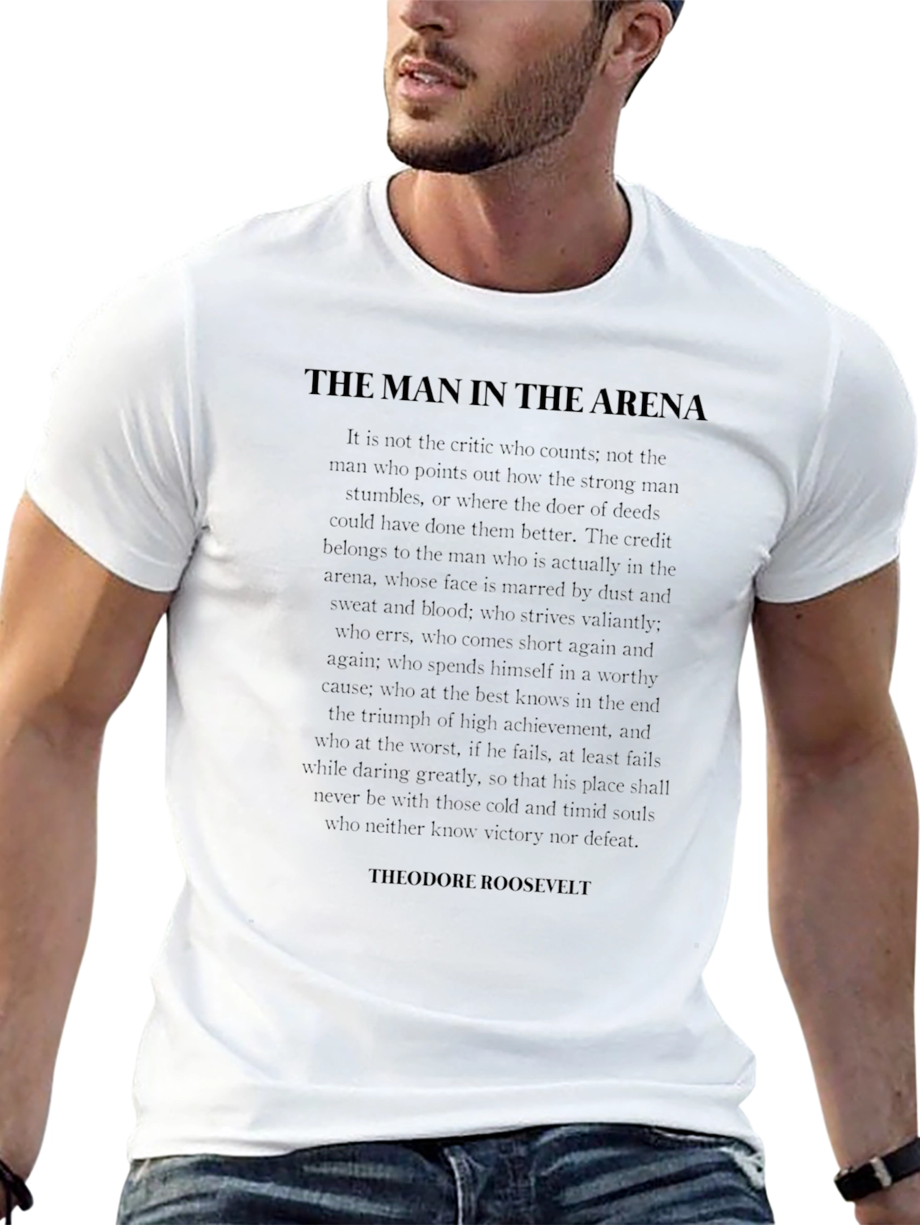 Black The Man in the Arena T-Shirt view 13
