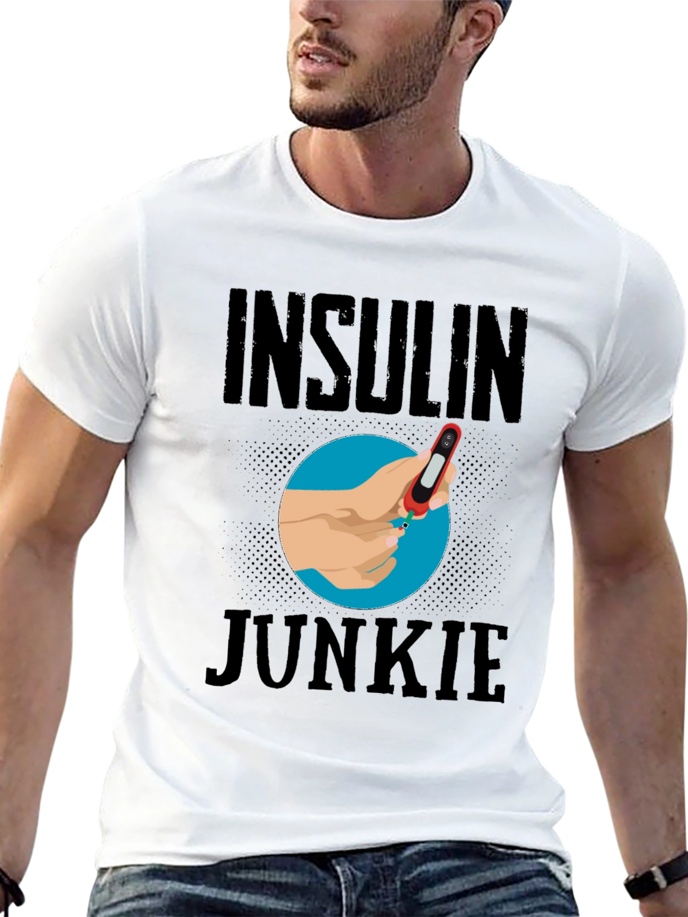 Black Insulin Junkie Graphic T-Shirt view 13