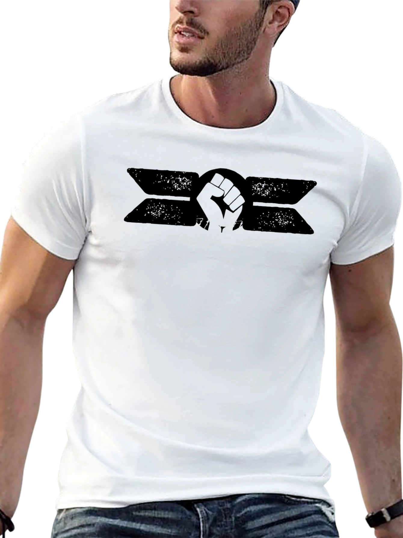 Black Black Fist Graphic Tee - Unisex Cotton T-Shirt view 13