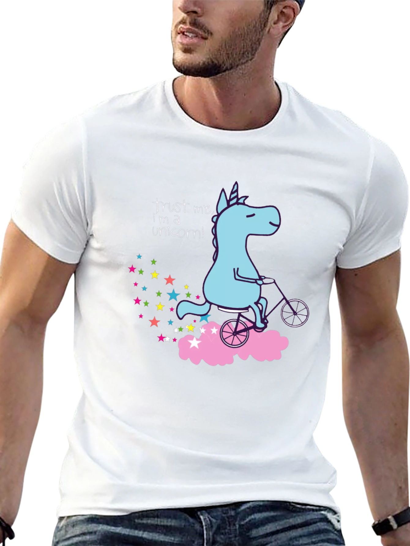 Black Unicorn on Bike Graphic Tee - Trust Me I'm a Unicorn! view 13