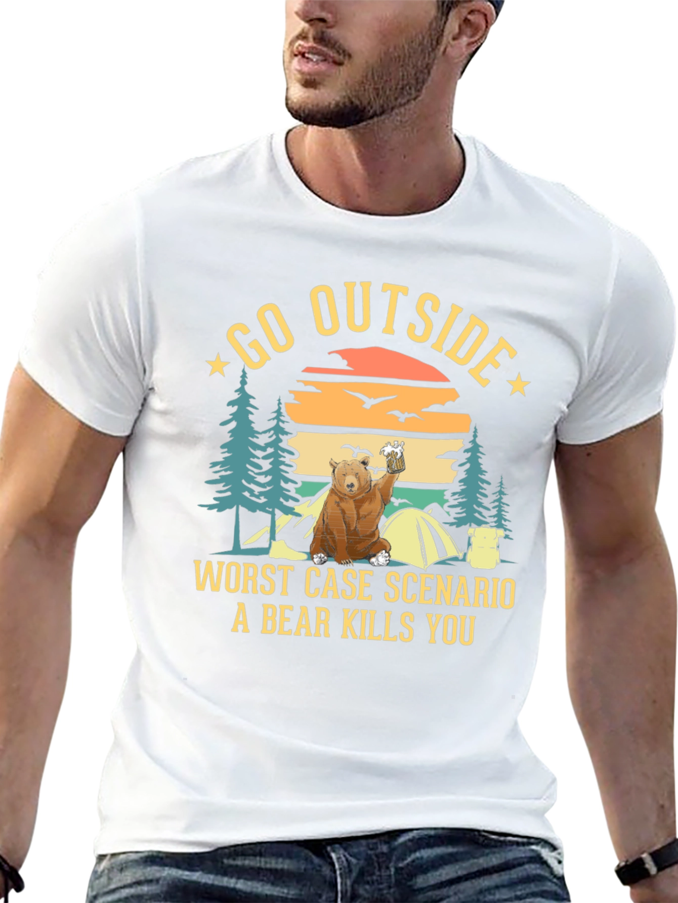 Black Go Outside Bear T-Shirt view 13