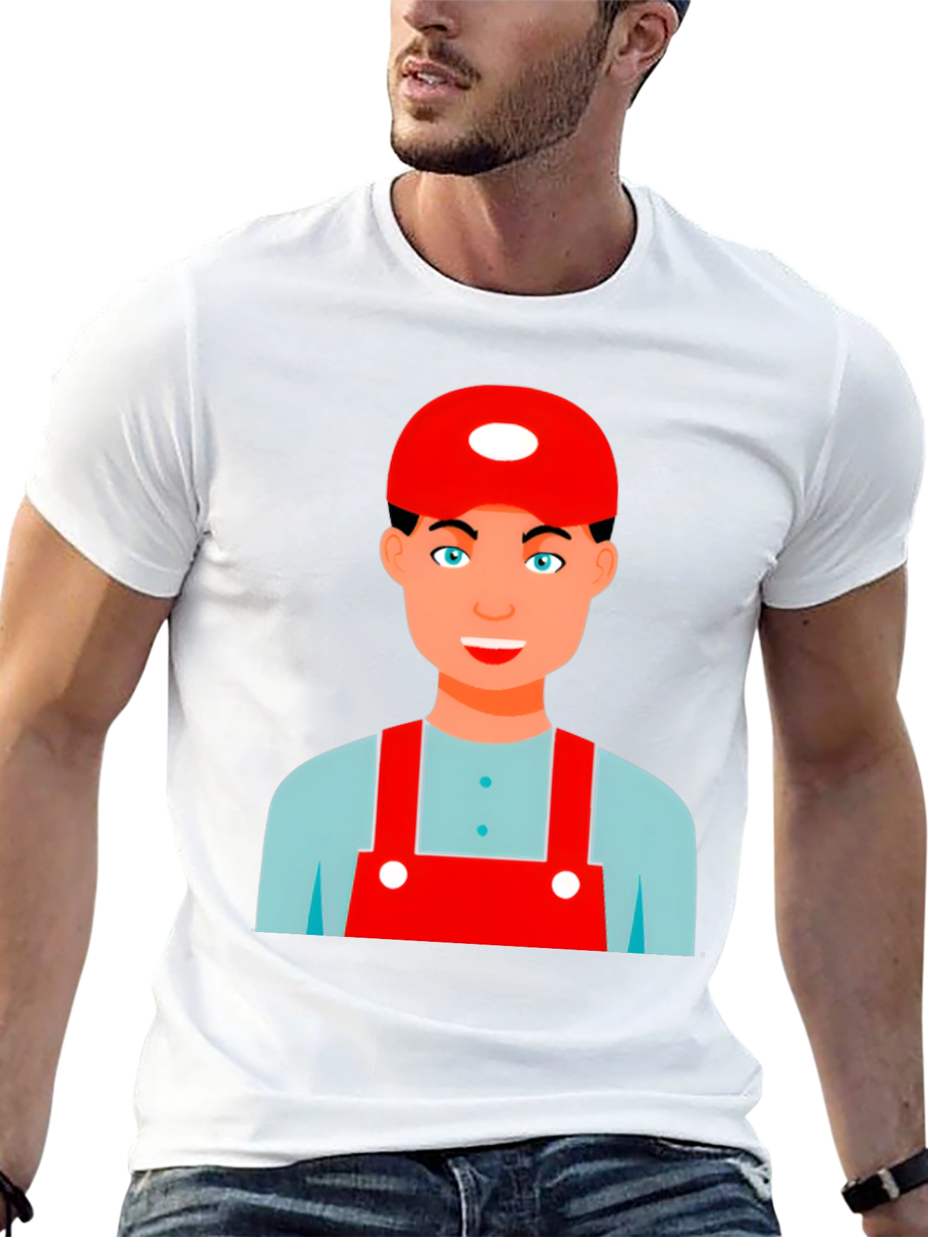 Black Cartoon Character Graphic Tee - Black Cotton Blend Shirt view 13