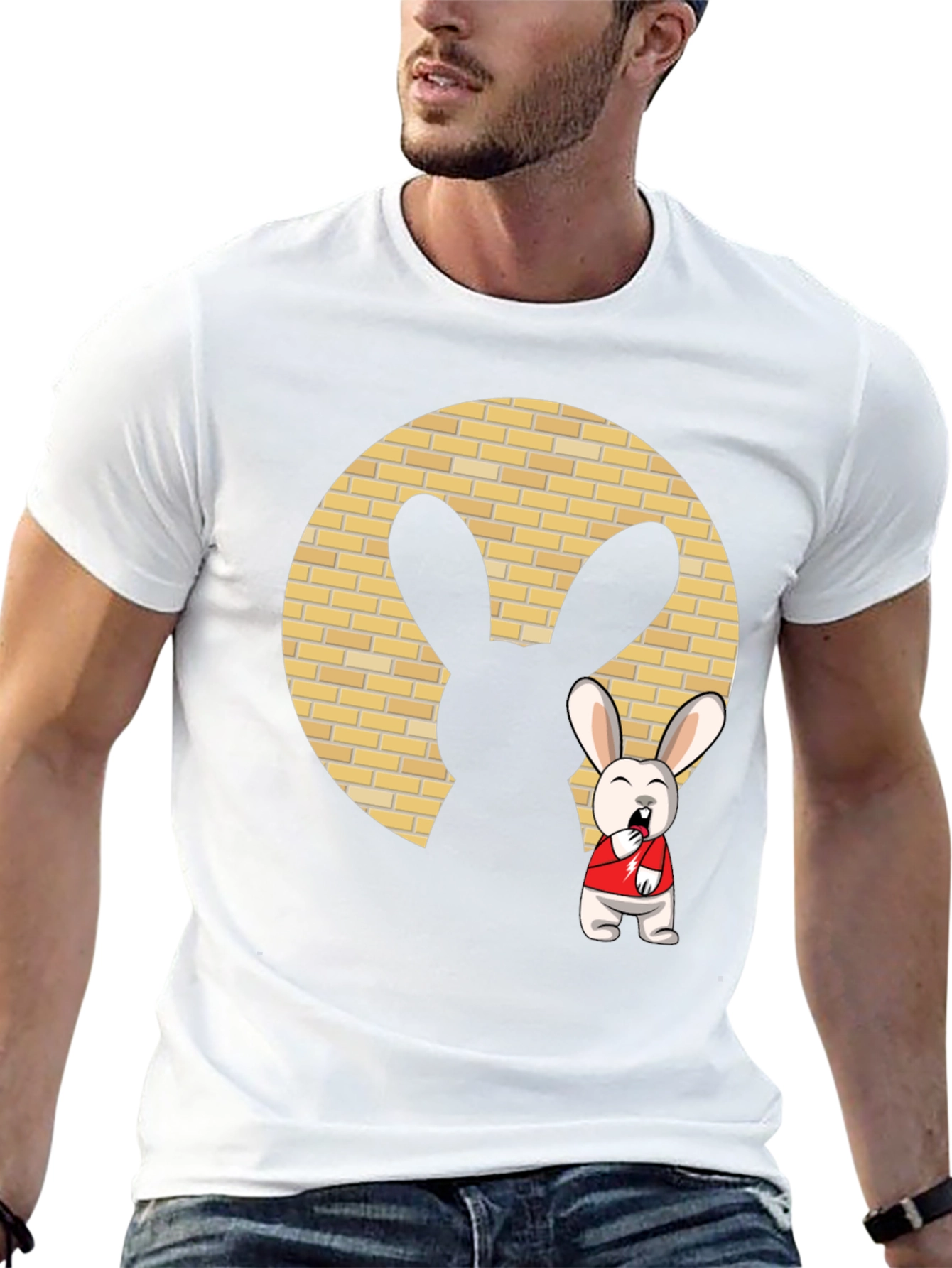 Black Cartoon Rabbit T-Shirt view 13