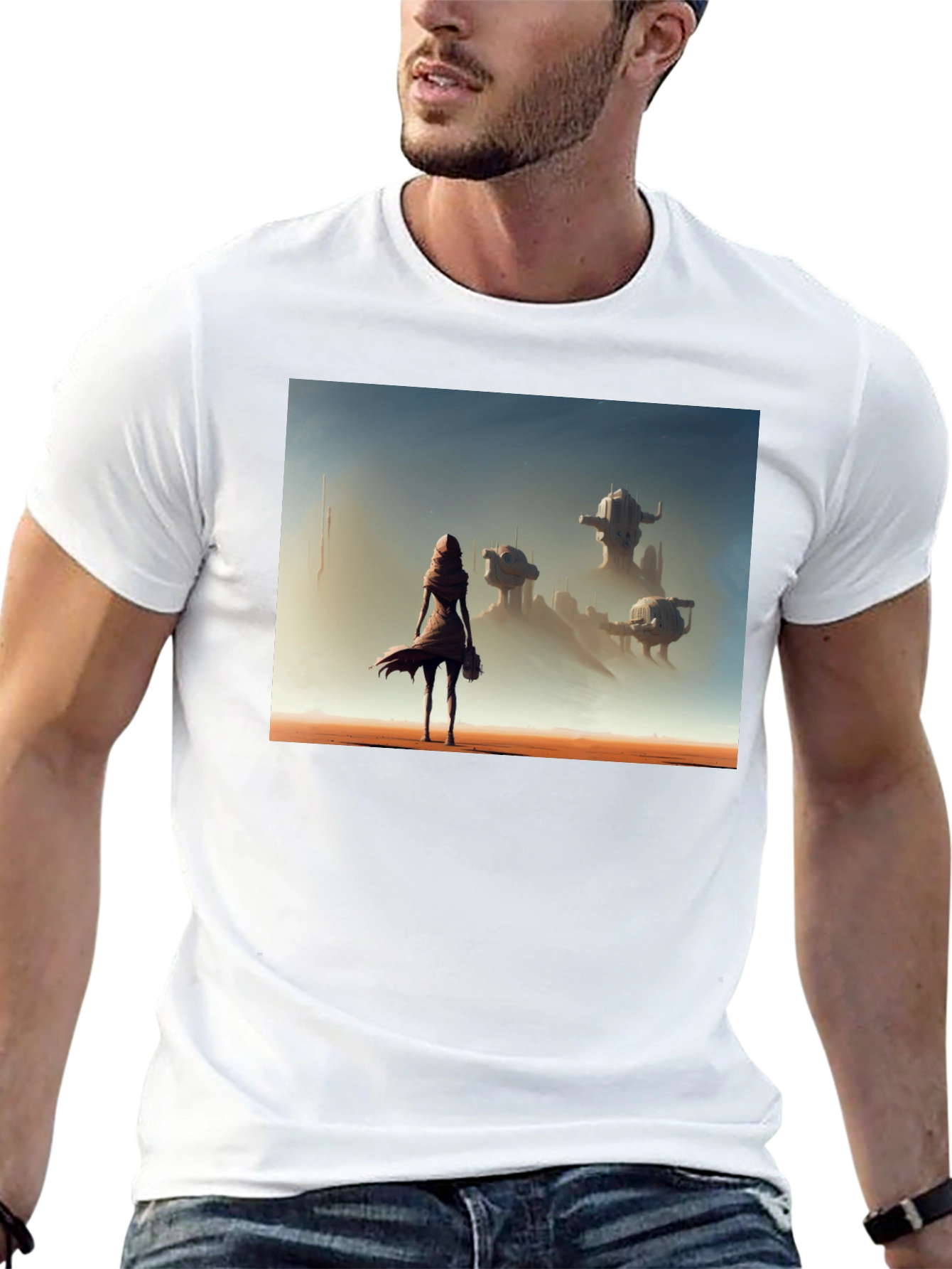 Black Sci-Fi Traveler Graphic T-Shirt view 13