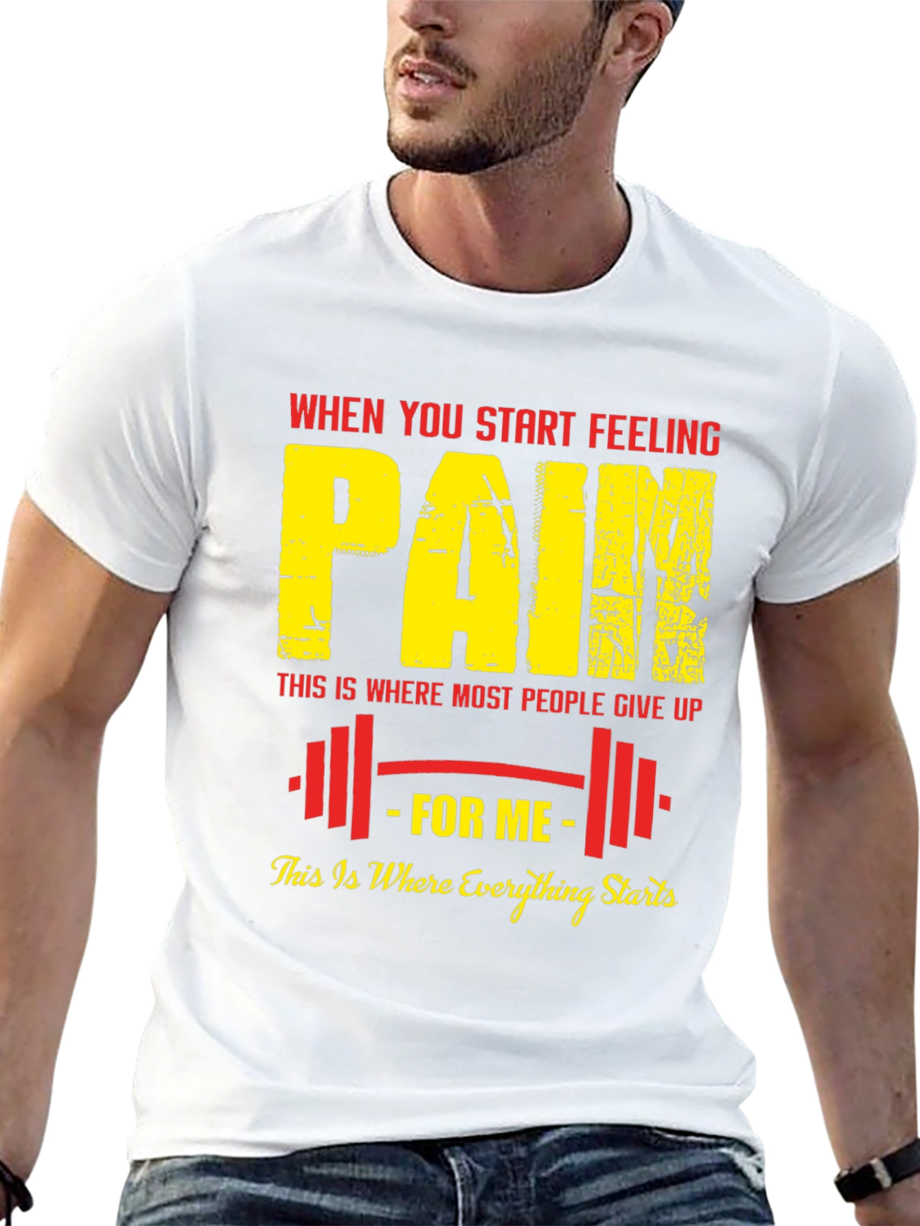 Black When You Start Feeling Pain T-Shirt view 13