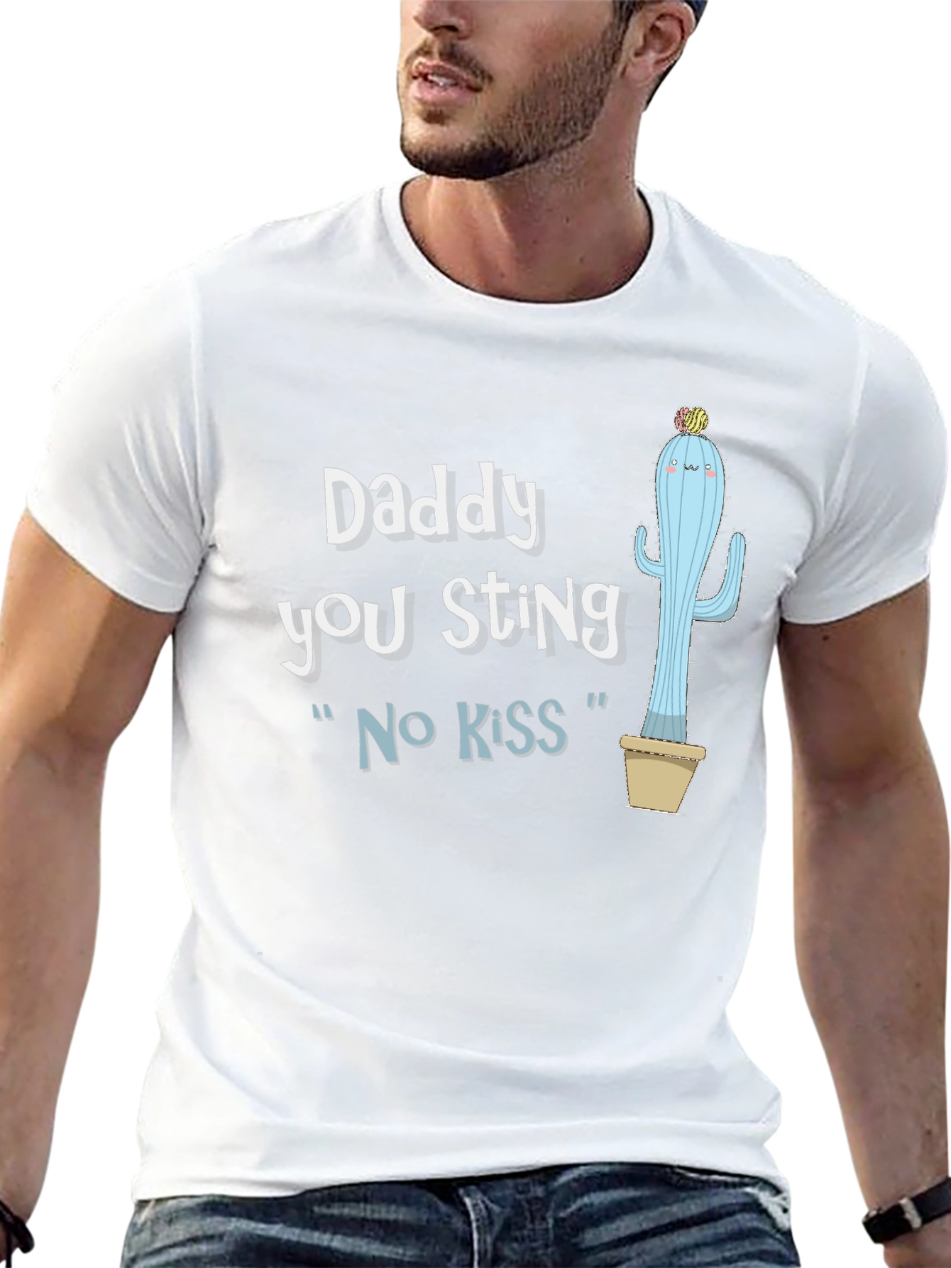 Black Daddy You Sting T-Shirt - Funny Cactus Graphic Tee view 13