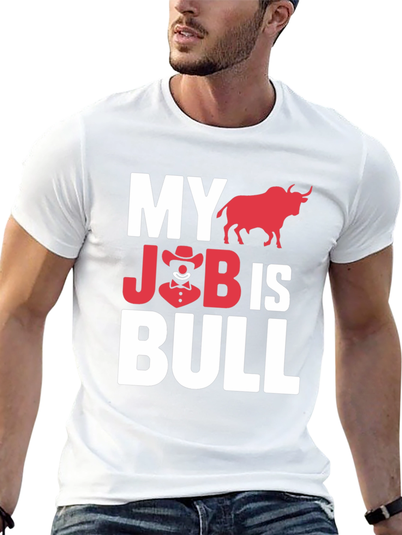 Black My Job is Bull Funny Graphic T-Shirt view 13