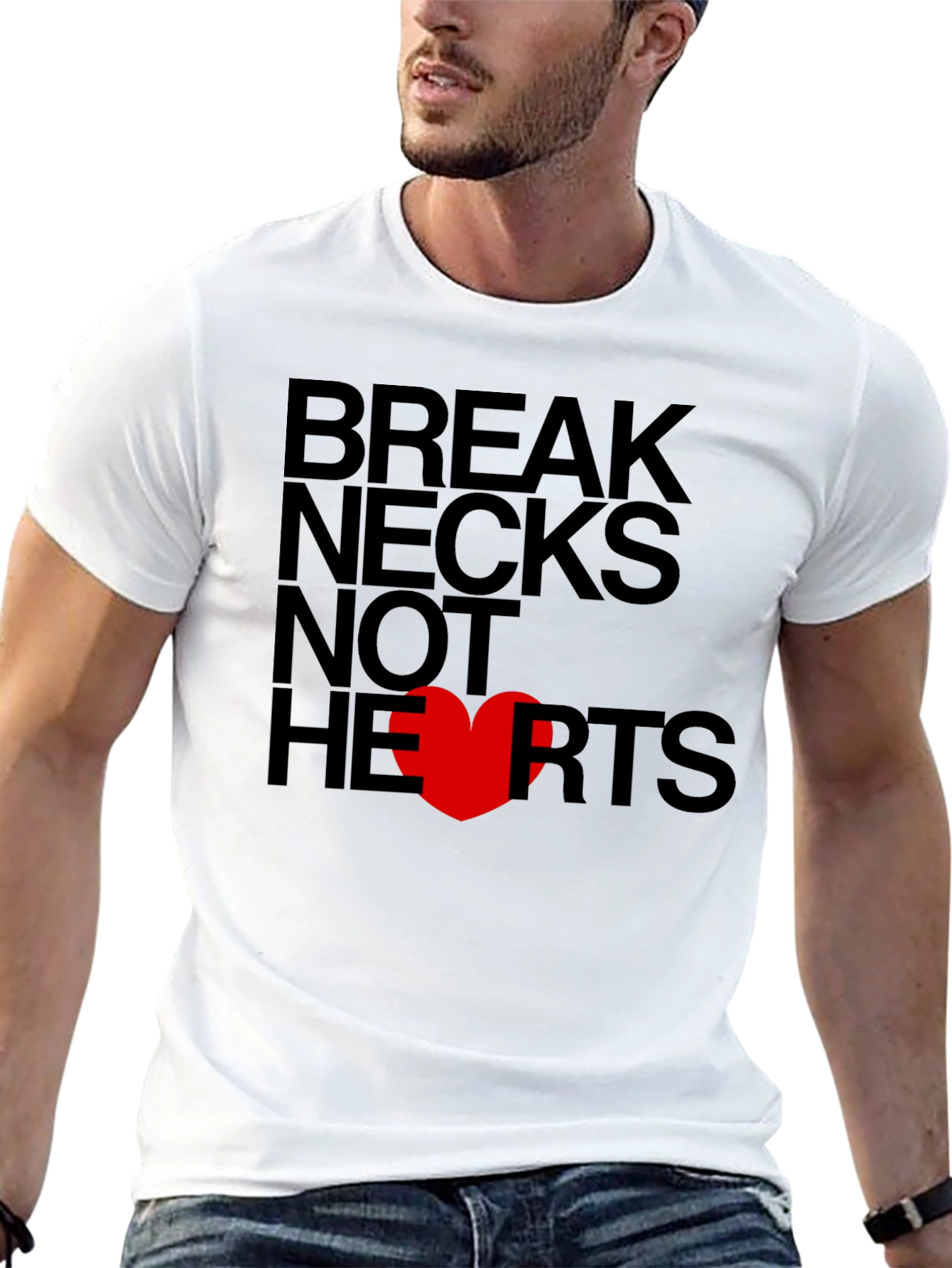 Black Break Necks Not Hearts Graphic T-Shirt view 13