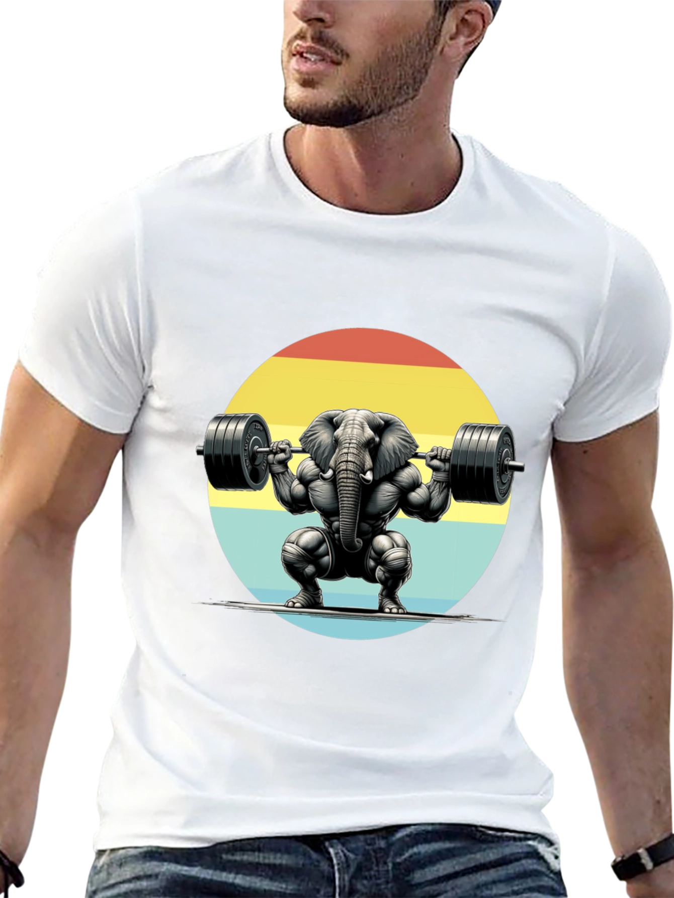 Black Elephant Gym T-Shirt - Weightlifting Animal Tee view 13