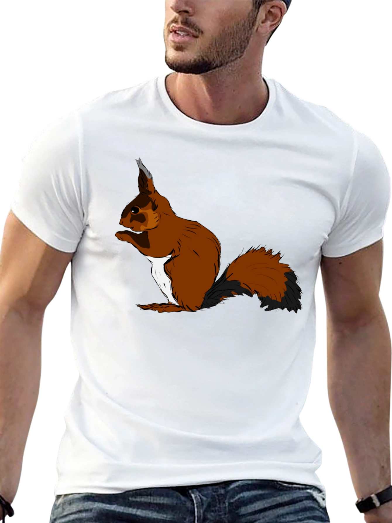 Black Squirrel Graphic T-Shirt - Black Cotton Tee view 13