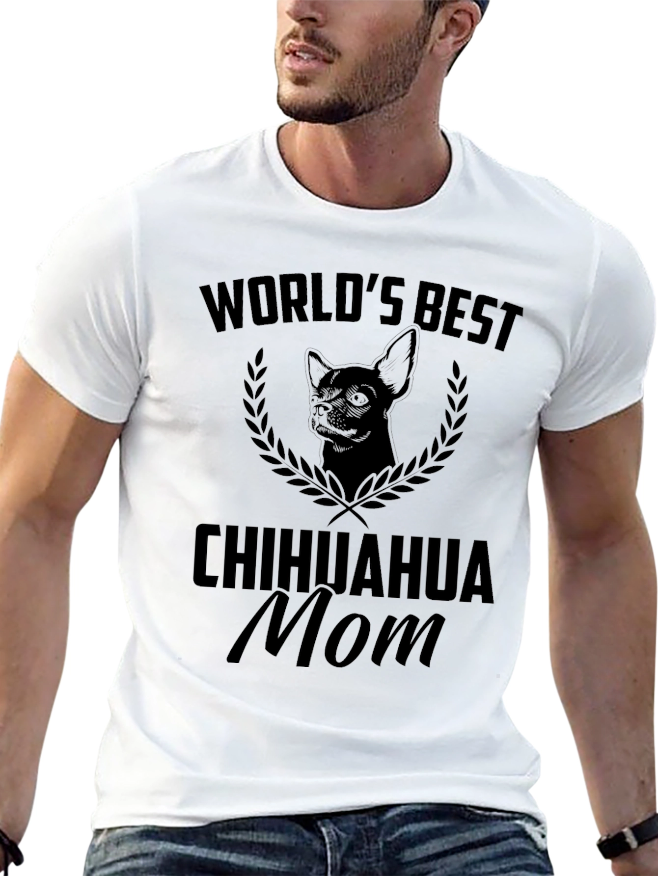 Black Chihuahua Mom T-Shirt - World's Best Dog Lover Tee view 13