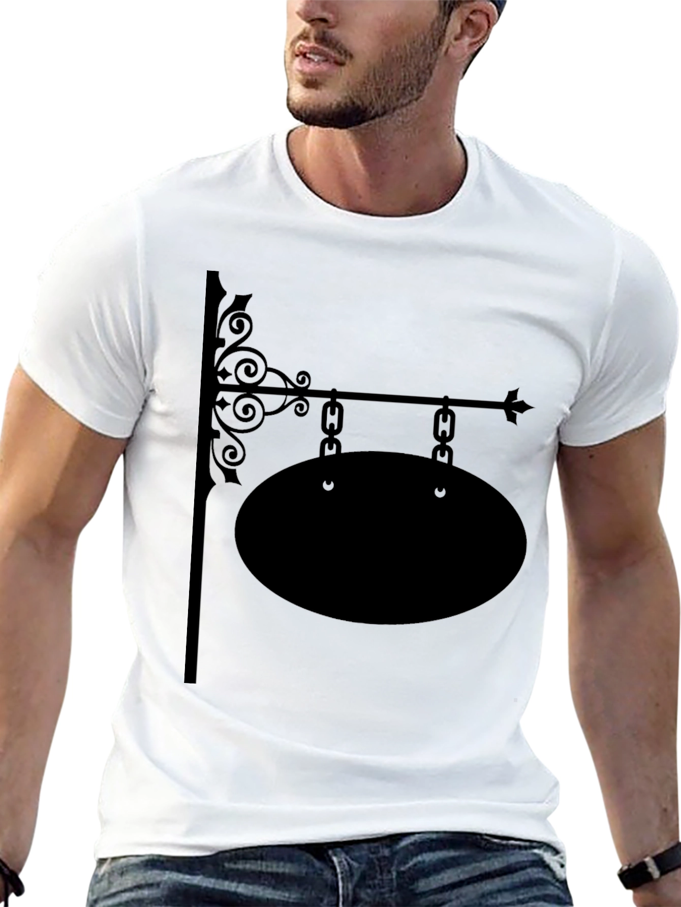 Black Vintage Shop Sign Black T-Shirt view 13