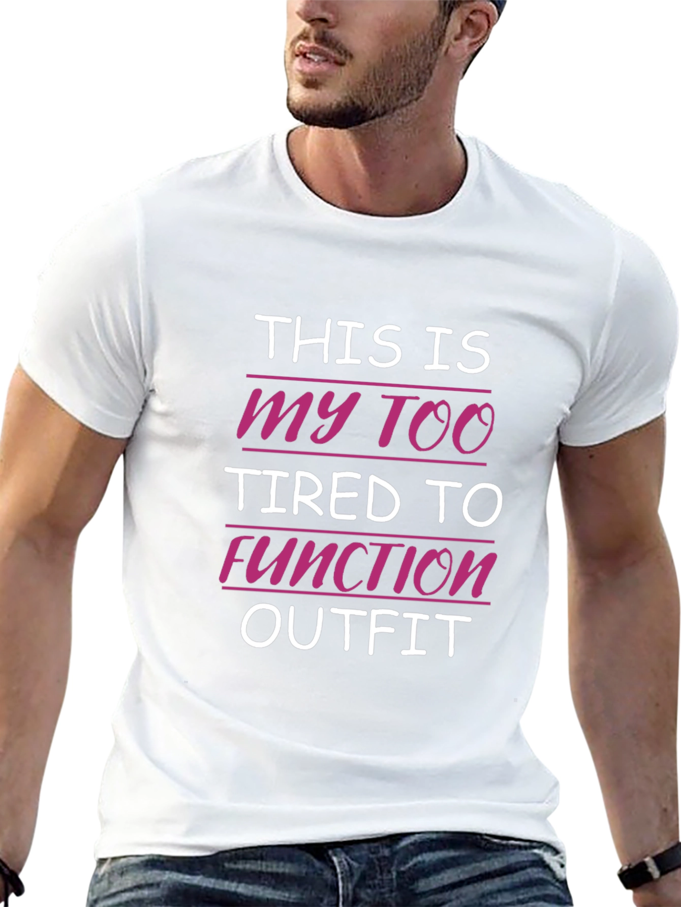 Black Too Tired to Function Outfit T-Shirt view 13