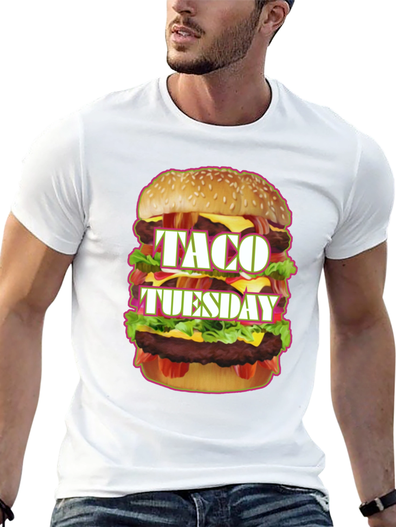 Black Taco Tuesday Burger Graphic Tee view 13