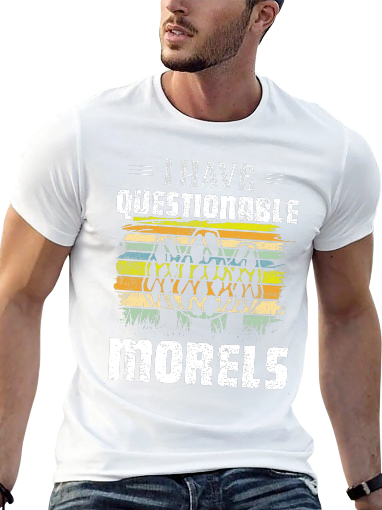 I Have Questionable Morels Funny Morel Mushroom Hunter T-Shirt - 13