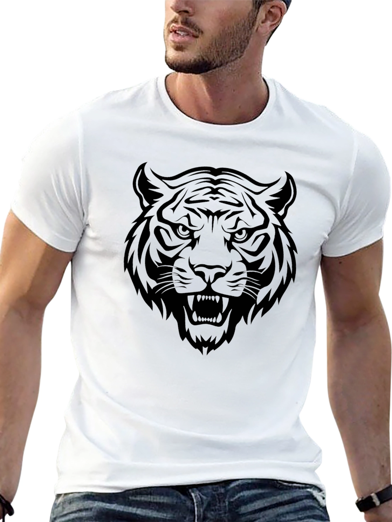 Black Black Tiger Graphic Tee - Fierce Style! view 13