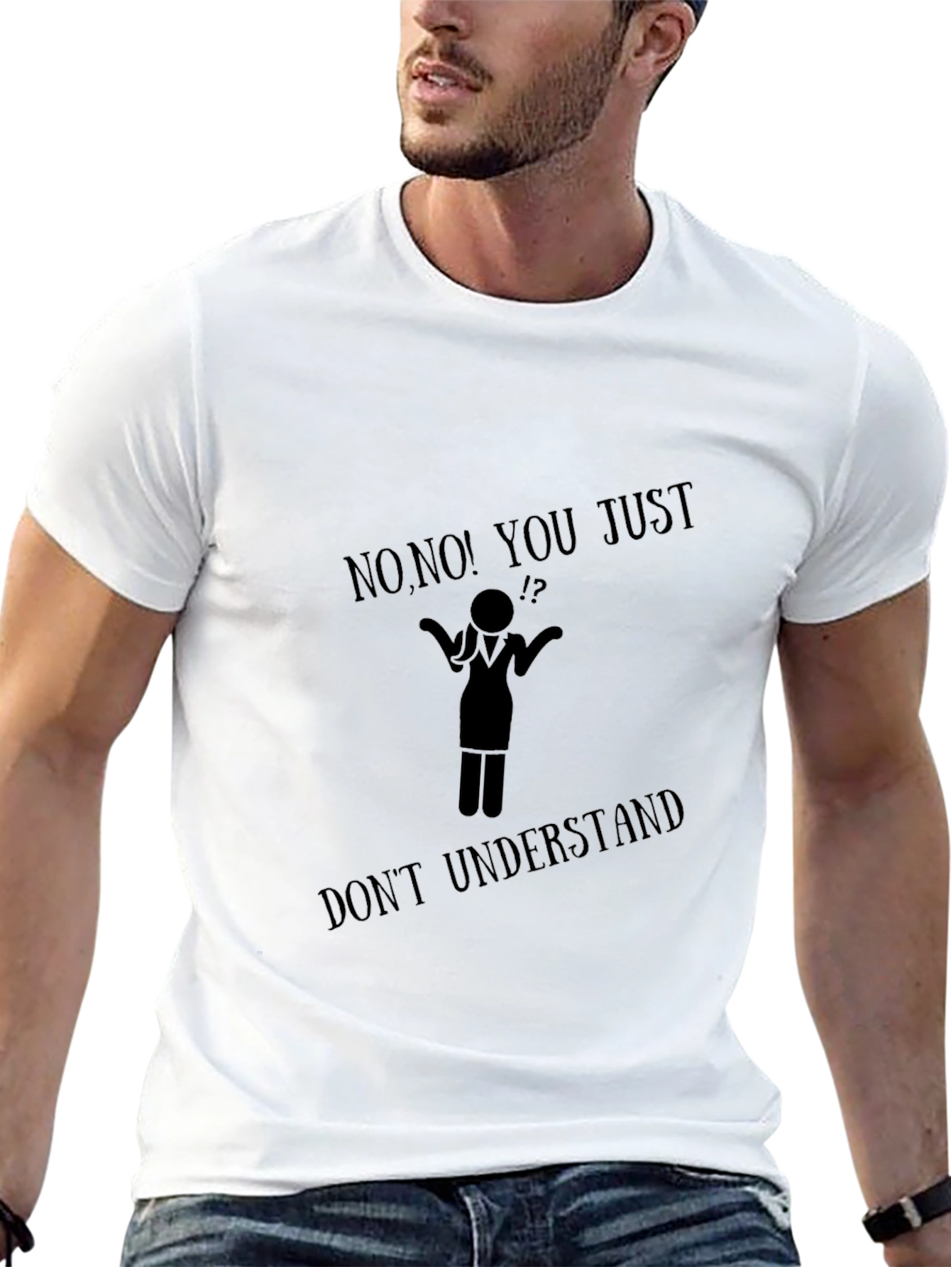 Black Funny Graphic T-Shirt - Don't Understand view 13