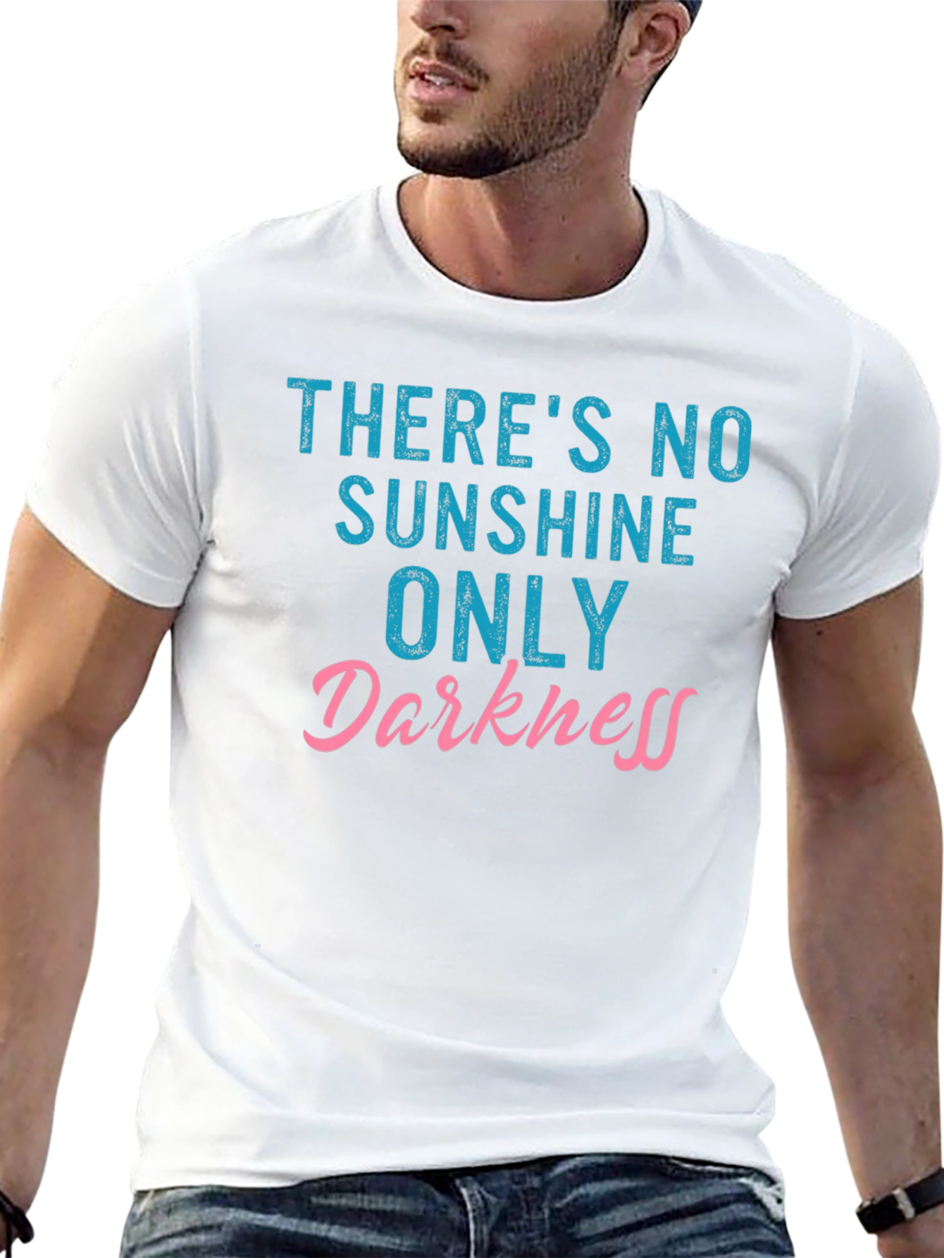 Black There's No Sunshine Only Darkness T-Shirt view 13