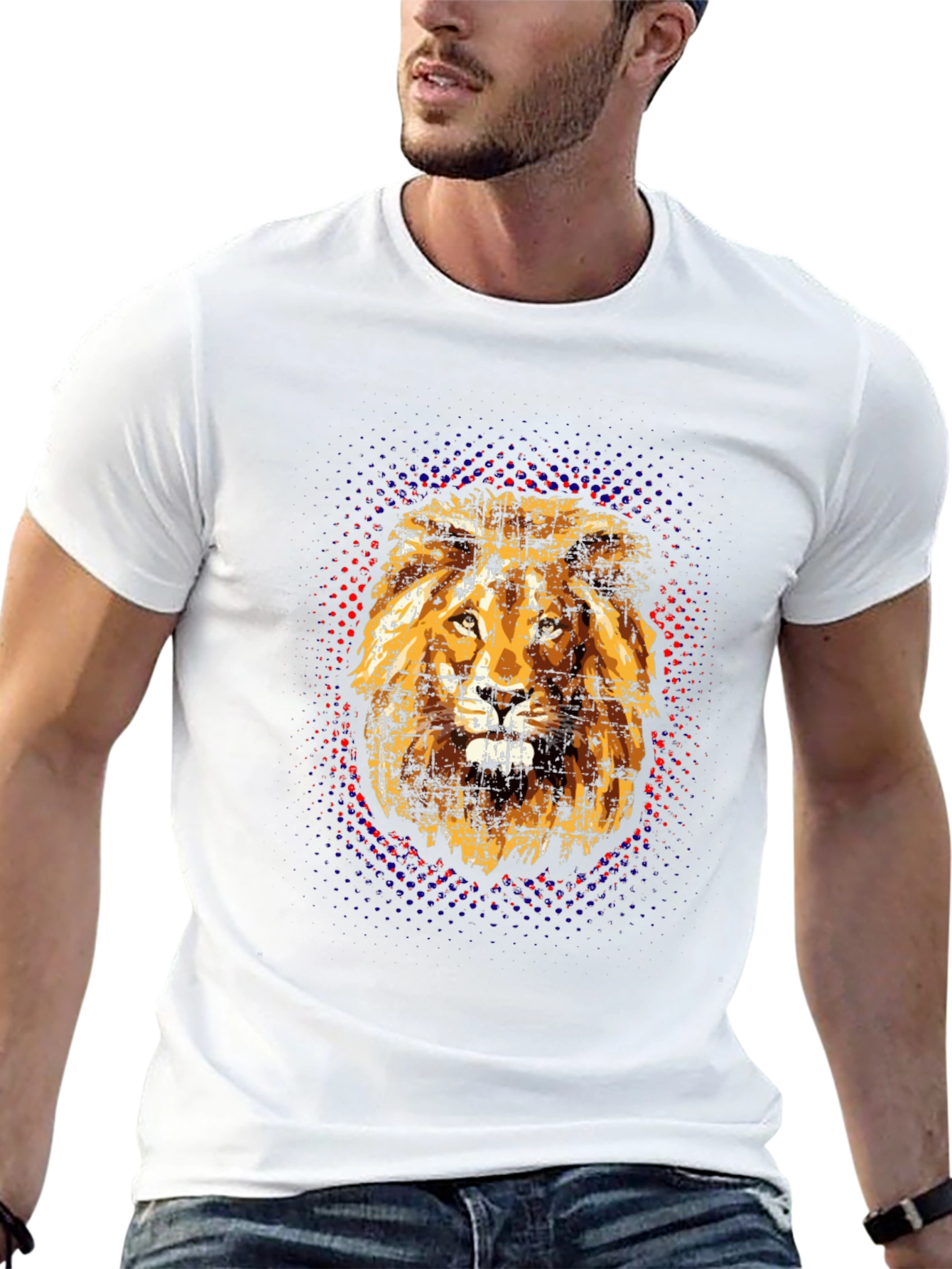 Black Lion Graphic Print Black T-Shirt view 13