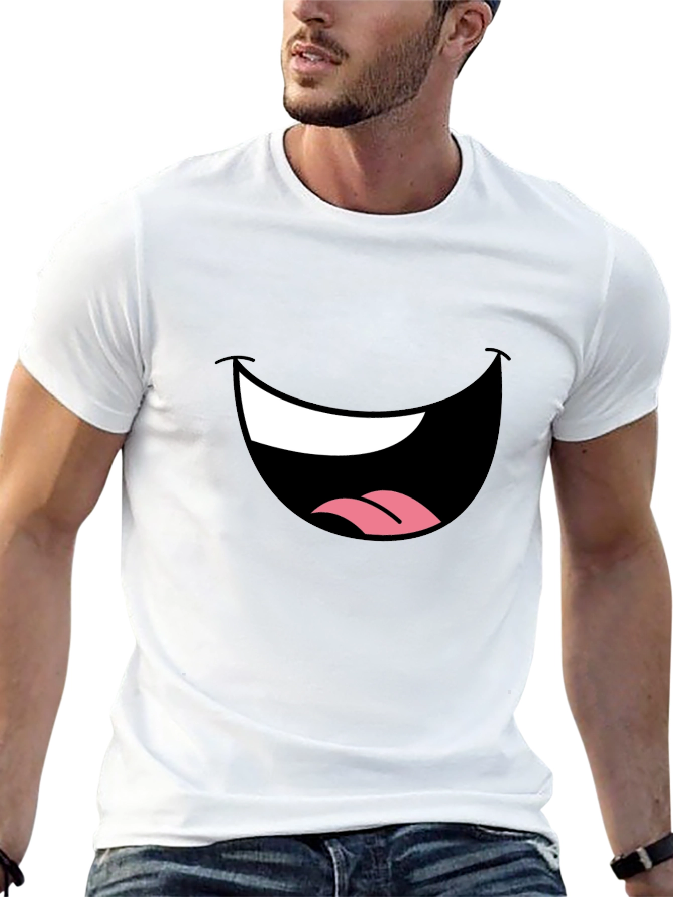 Black Funny Face Graphic Black T-Shirt view 13