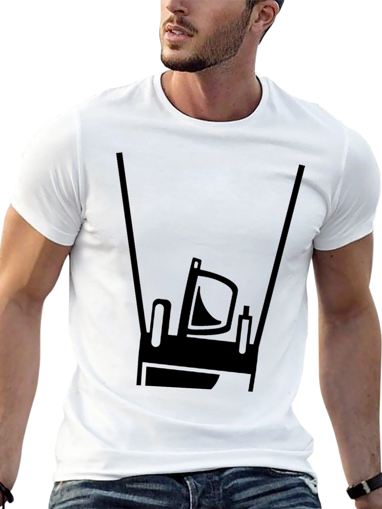 Black Black Tractor Graphic Tee - Modern & Bold Style view 13