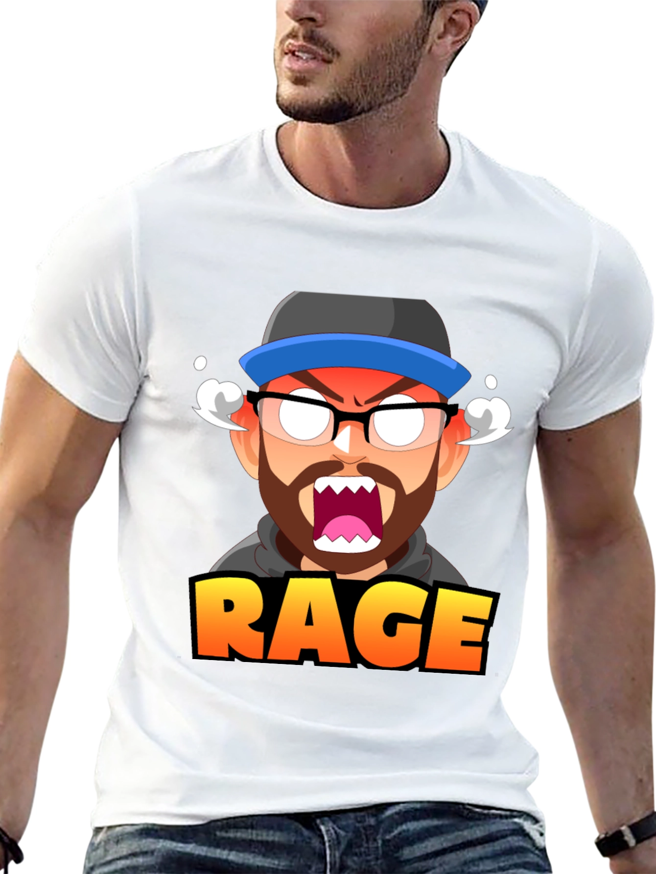 Black Rage Mode Graphic Tee - Gamer Inspired T-Shirt view 13