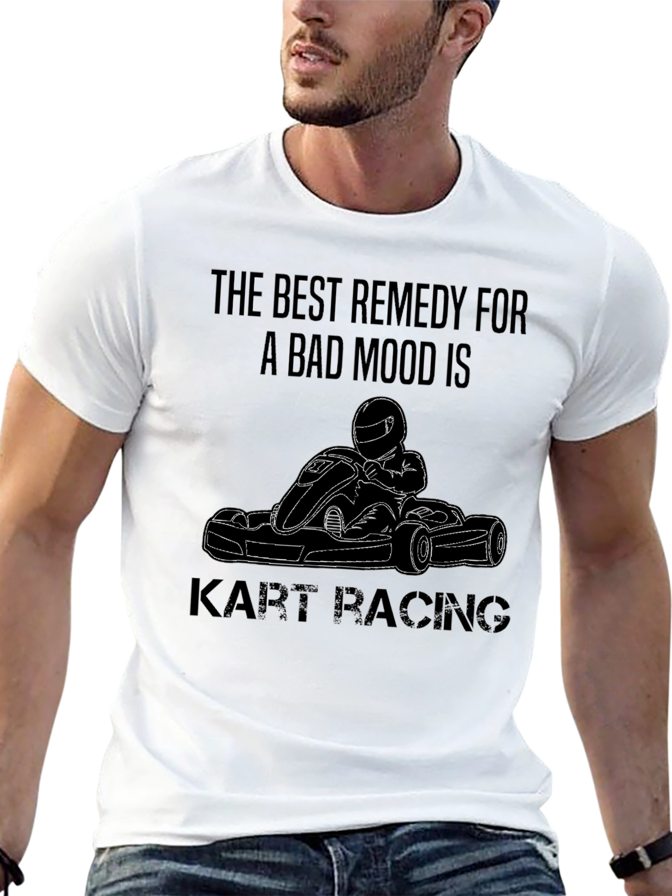 Black Kart Racing Remedy Black T-Shirt view 13