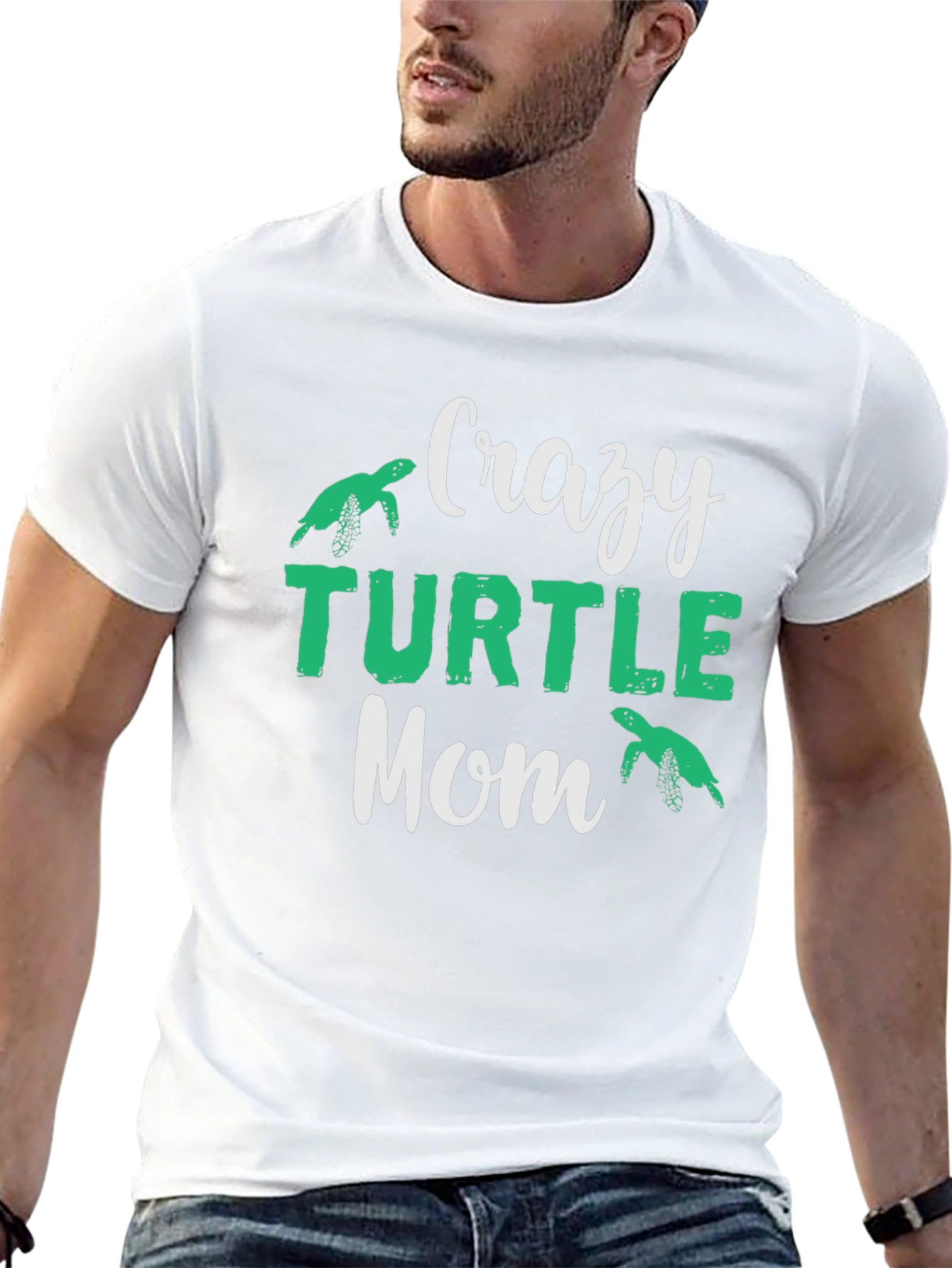 Black Crazy Turtle Mom T-Shirt view 13