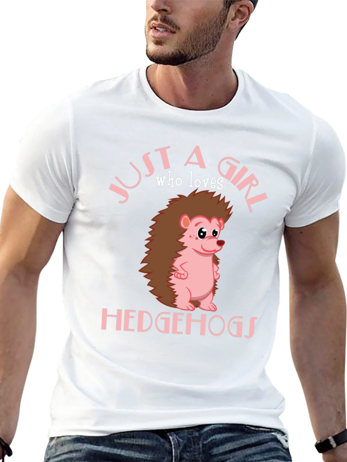 Black Just a Girl Who Loves Hedgehogs T-Shirt view 13