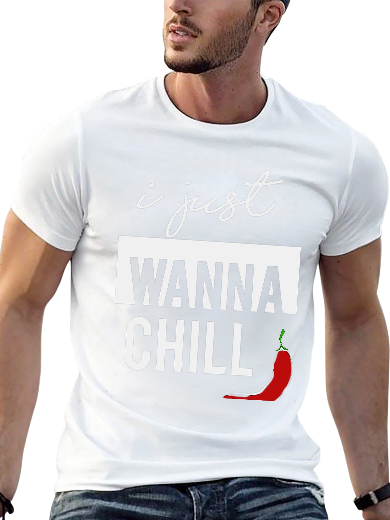 Black I Just Wanna Chill Graphic T-Shirt view 13