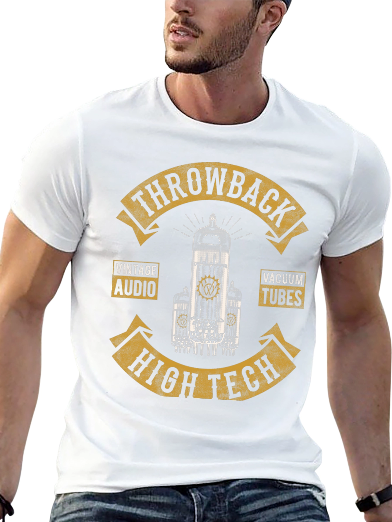 Black Retro Throwback Vacuum Tube T-Shirt view 13
