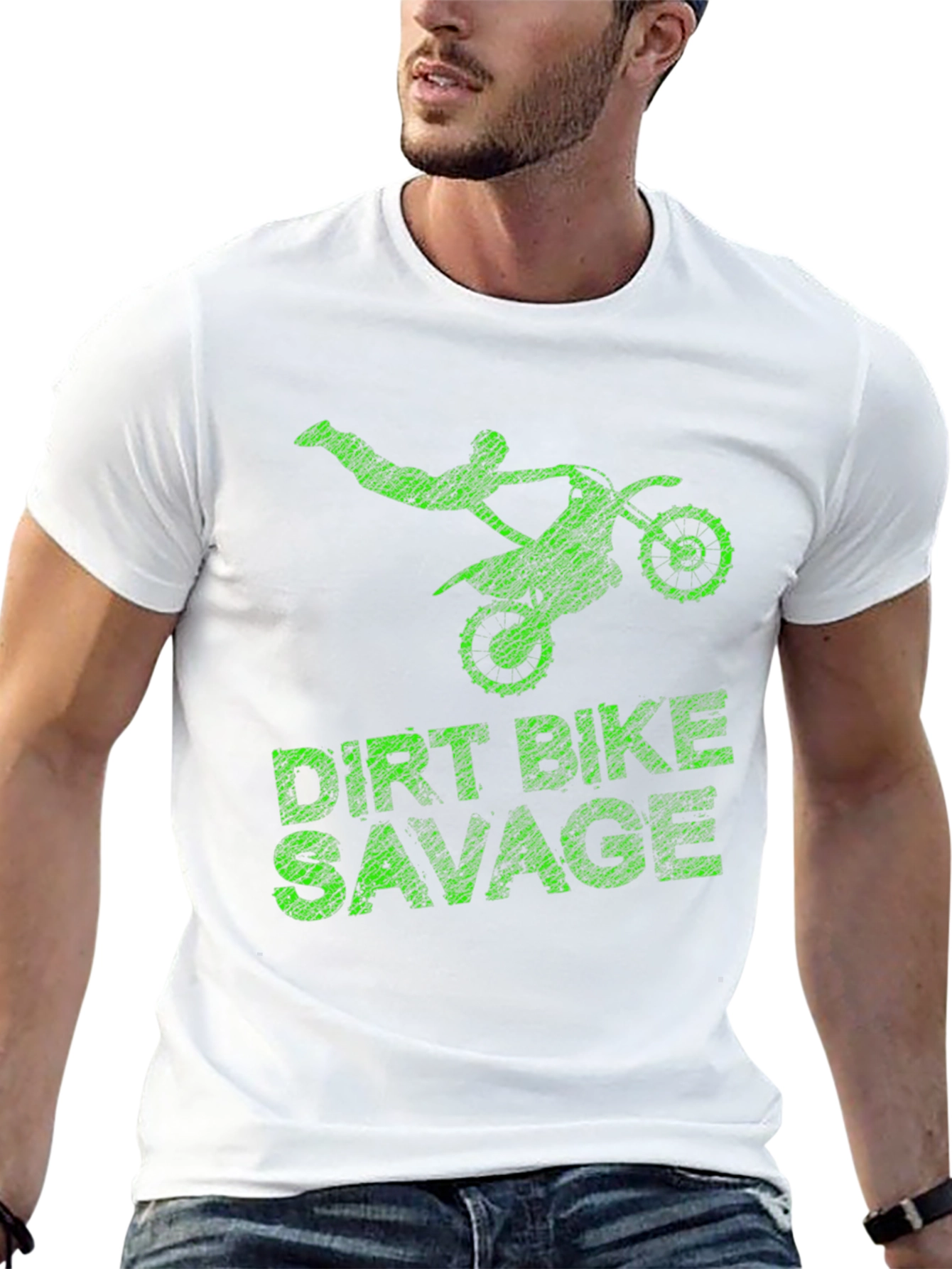 Black Dirt Bike Savage Graphic T-Shirt view 13