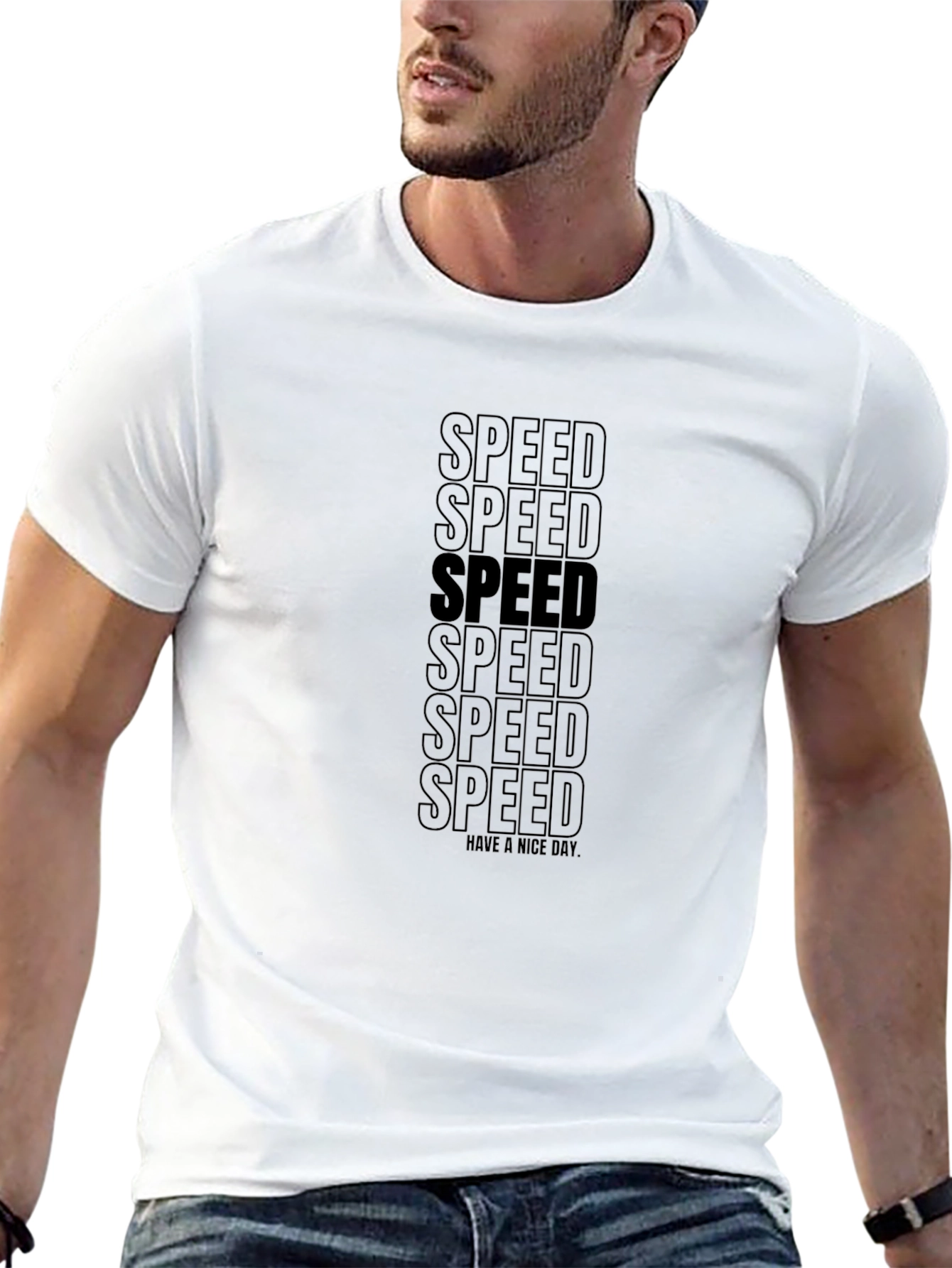 Black Speed Graphic Tee - Black Cotton Blend view 13