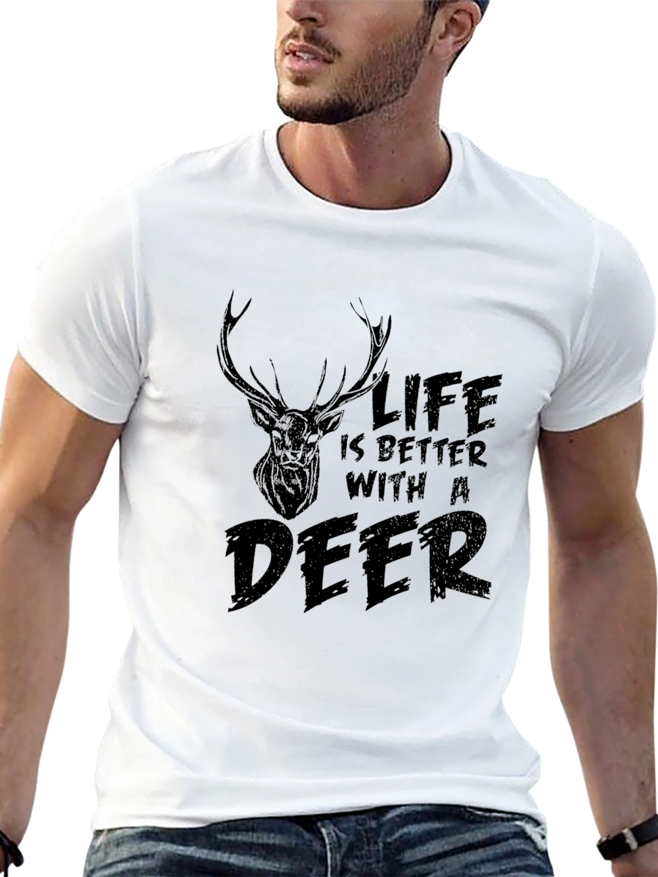 Black Life is Better With a Deer Black Graphic Tee view 13