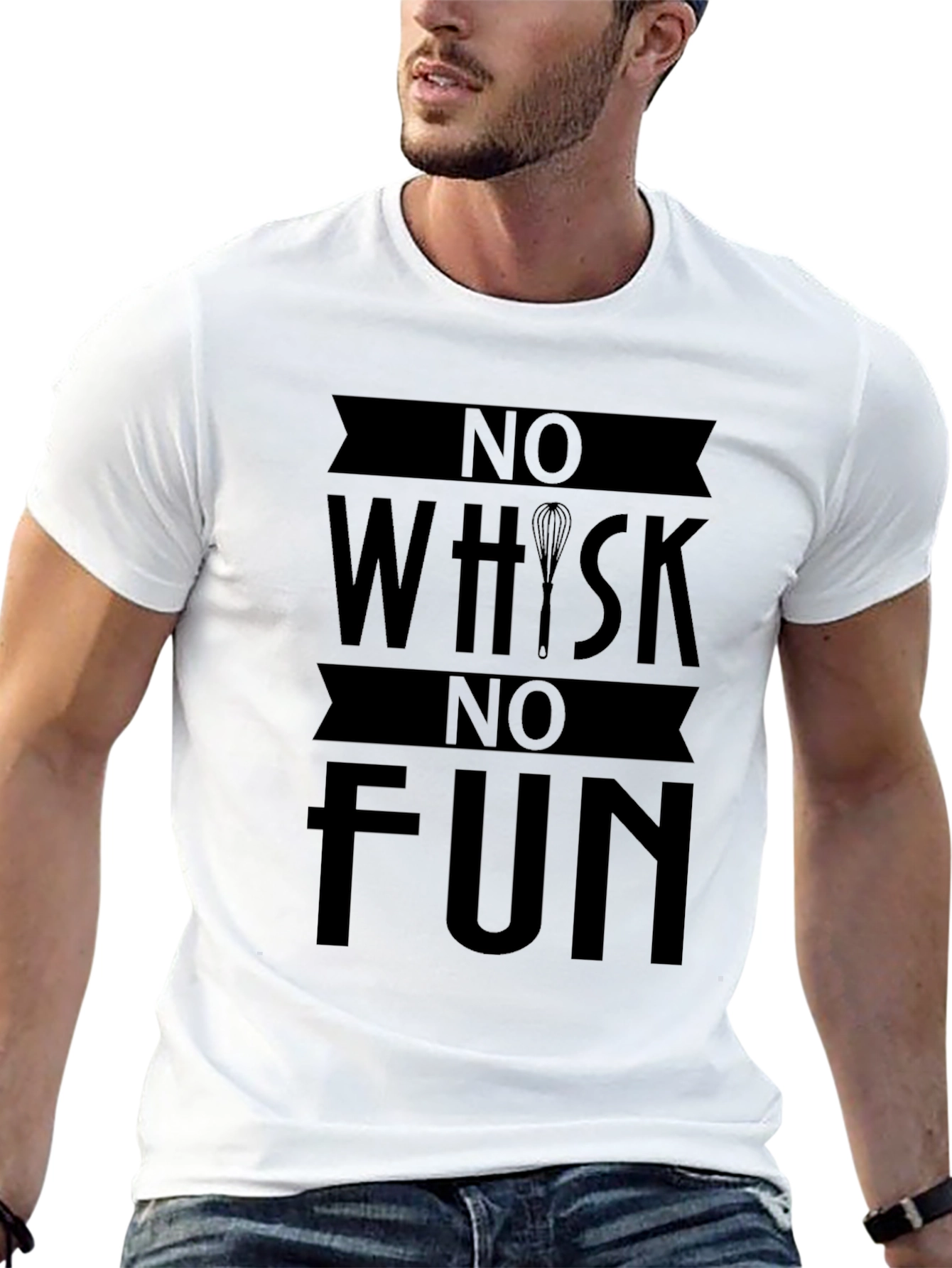 Black No Whisk No Fun Graphic Tee - Cooking Humor Shirt view 13