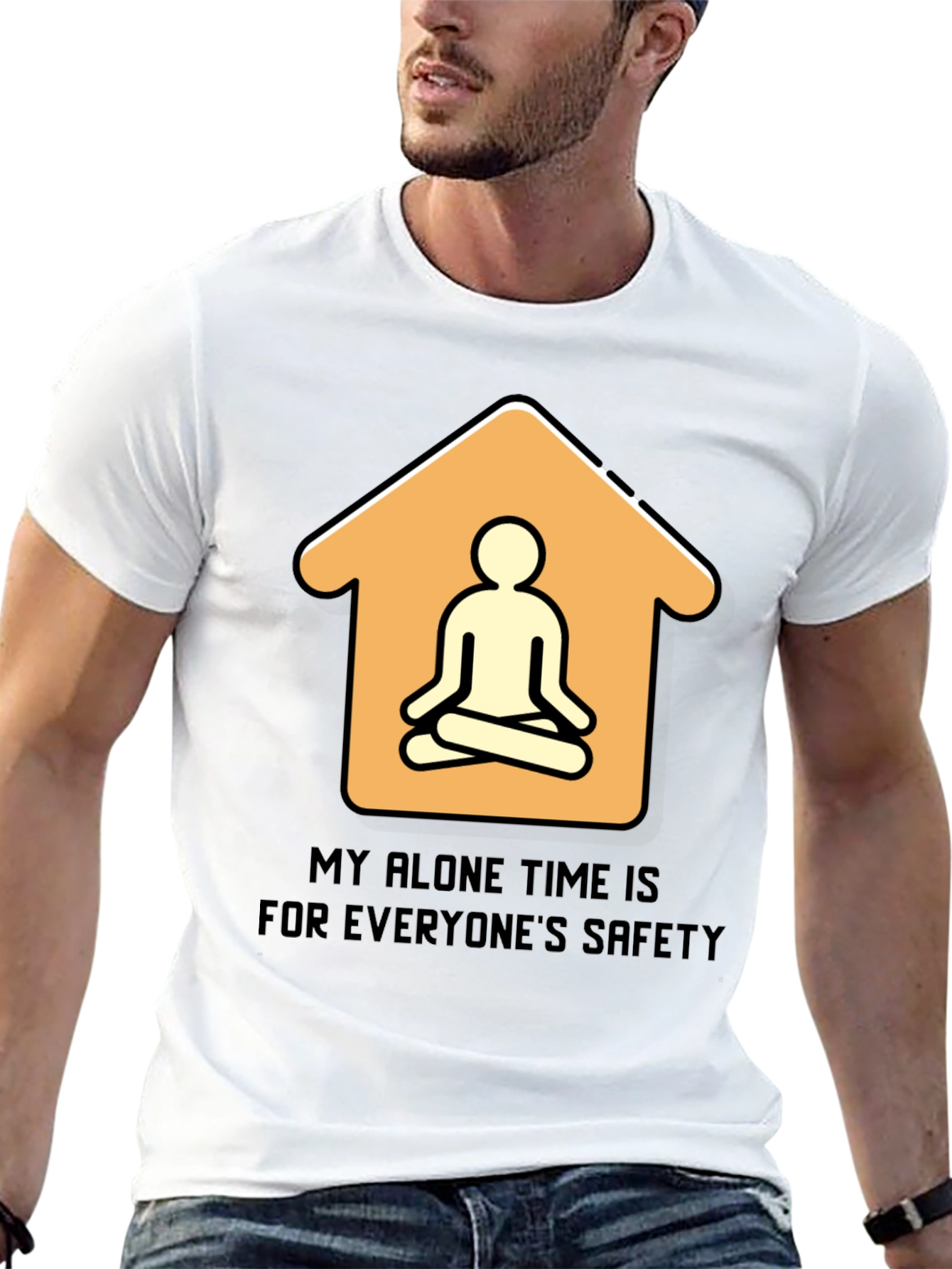 Black Alone Time Safety Graphic Tee view 13