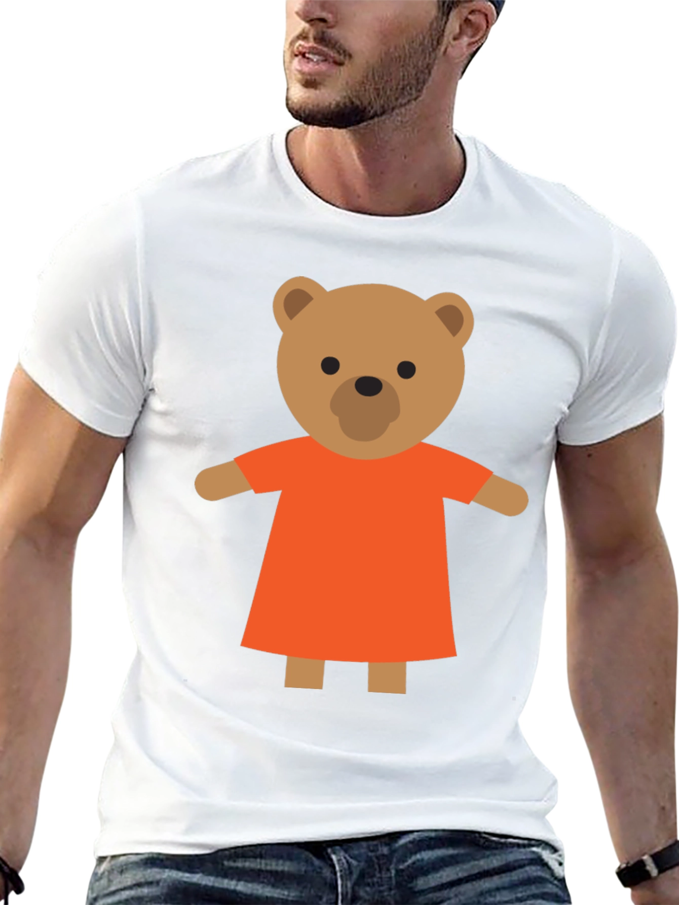 Black Cute Cartoon Teddy Bear T-Shirt view 13