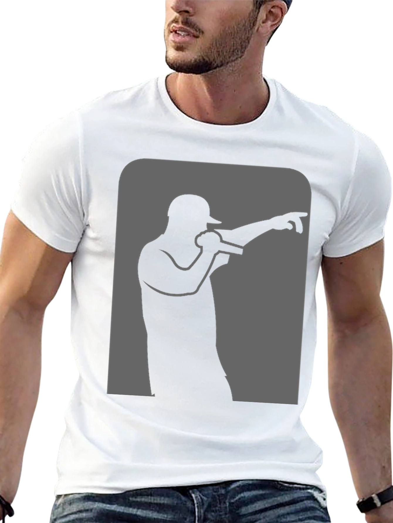 Black Rapper Silhouette Graphic Black T-Shirt view 13