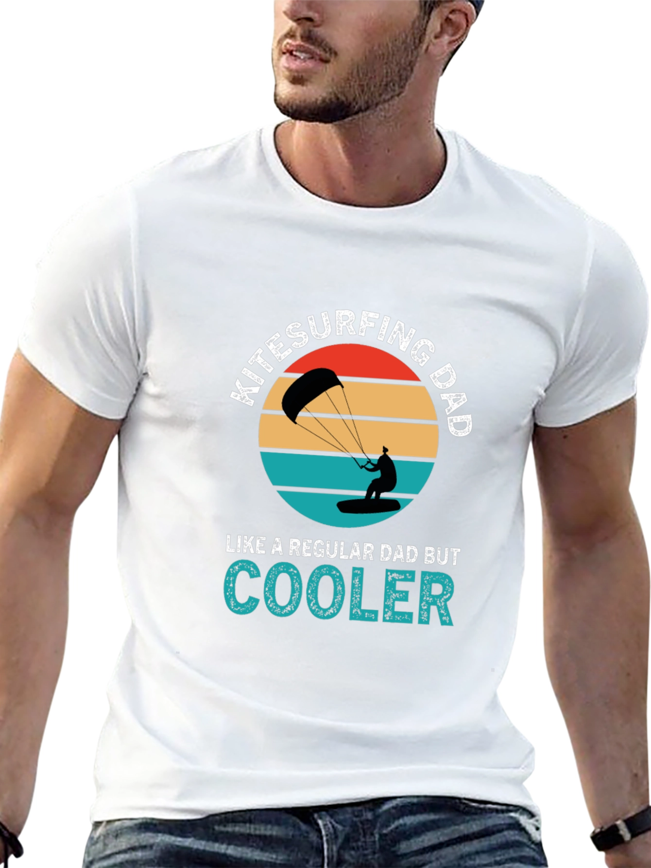 Black Kitesurfing Dad T-Shirt - Cooler Than Regular! view 13