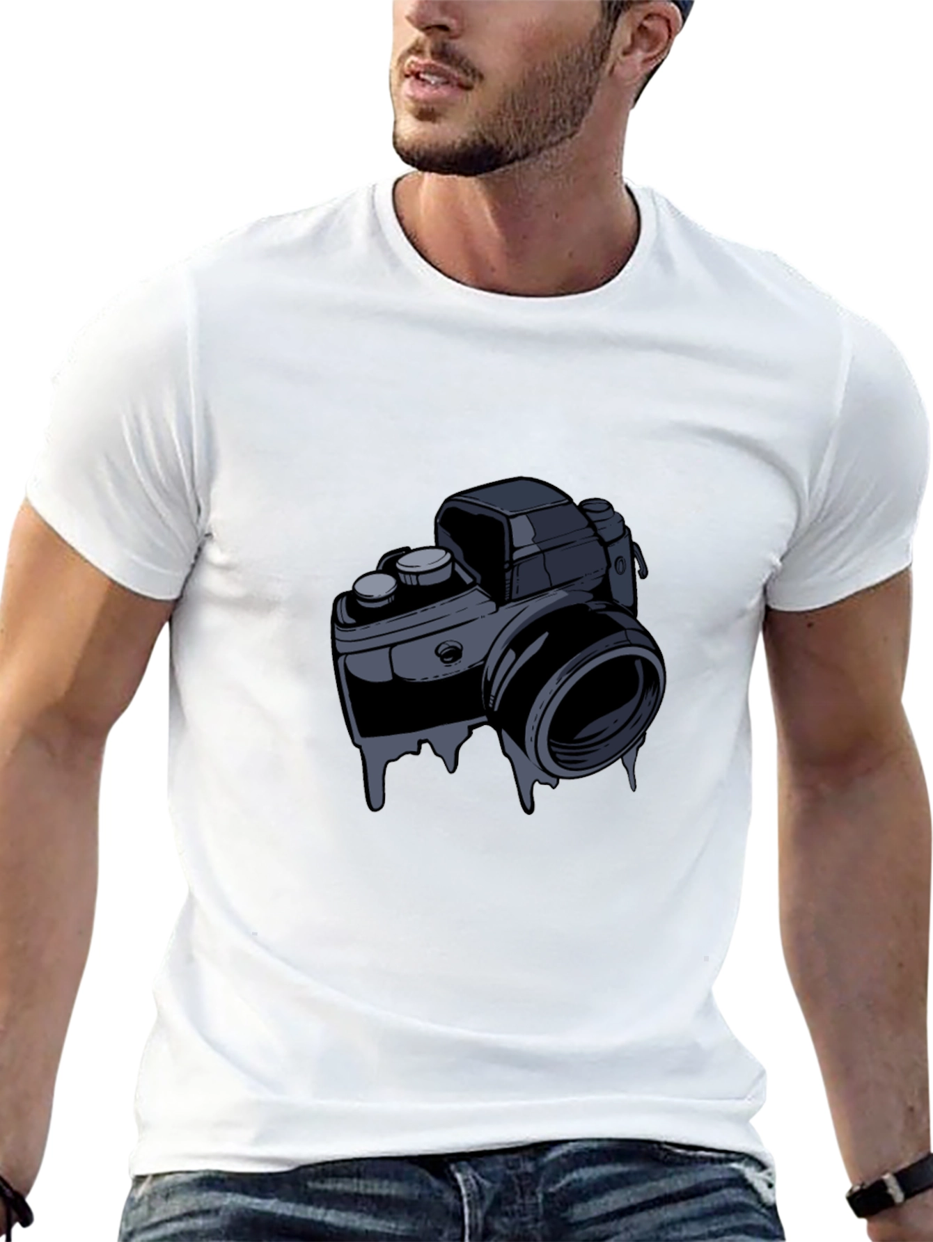 Black Retro Camera Graphic T-Shirt view 13