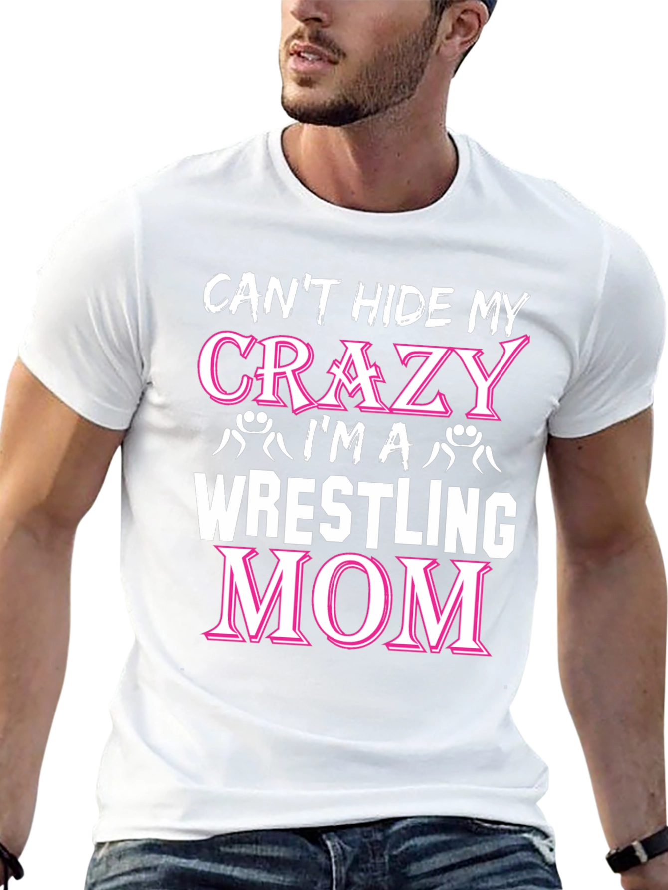 Black Crazy Wrestling Mom T-Shirt view 13