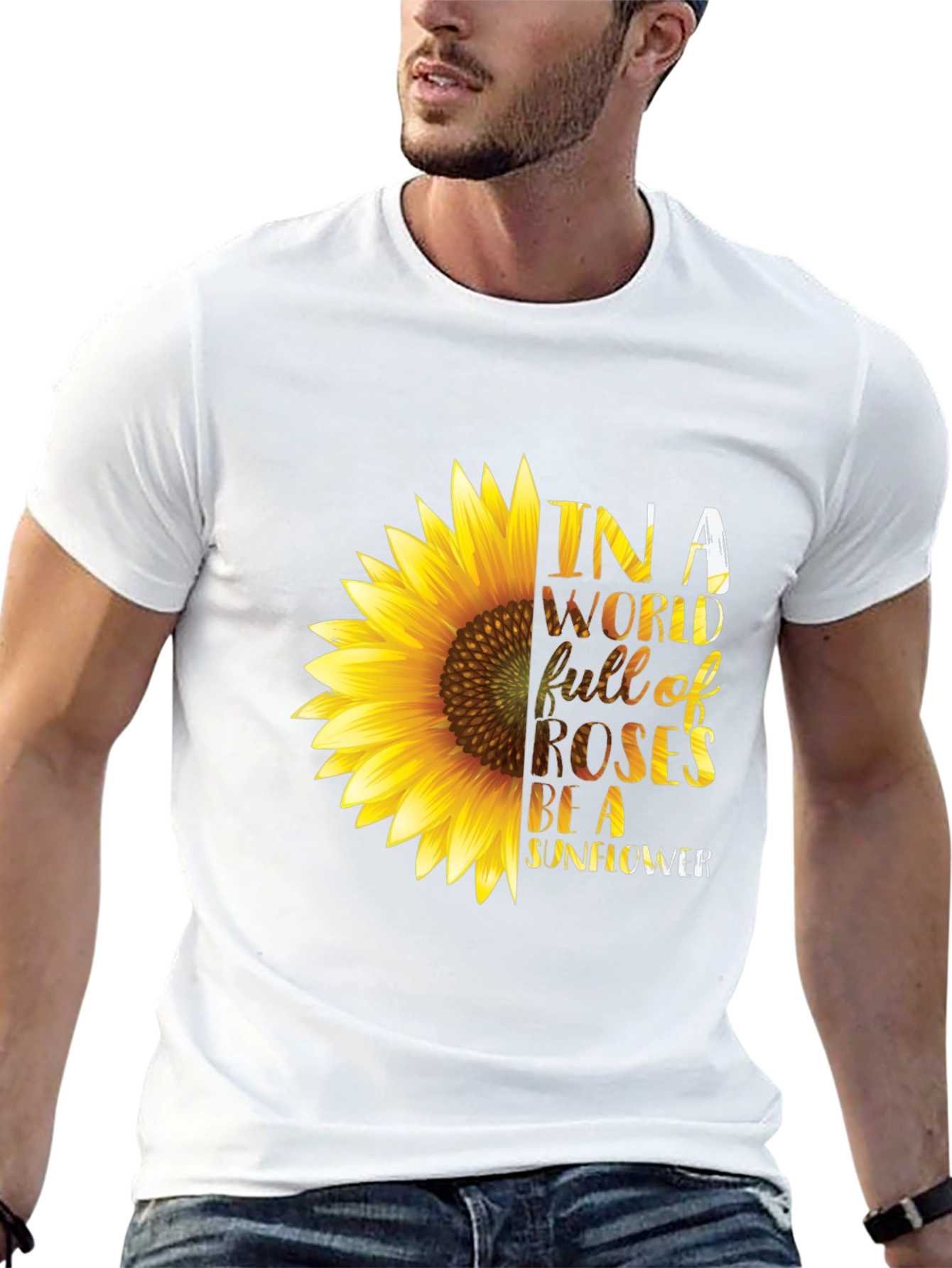 Black Sunflower Graphic T-Shirt - Be a Sunflower Tee view 13
