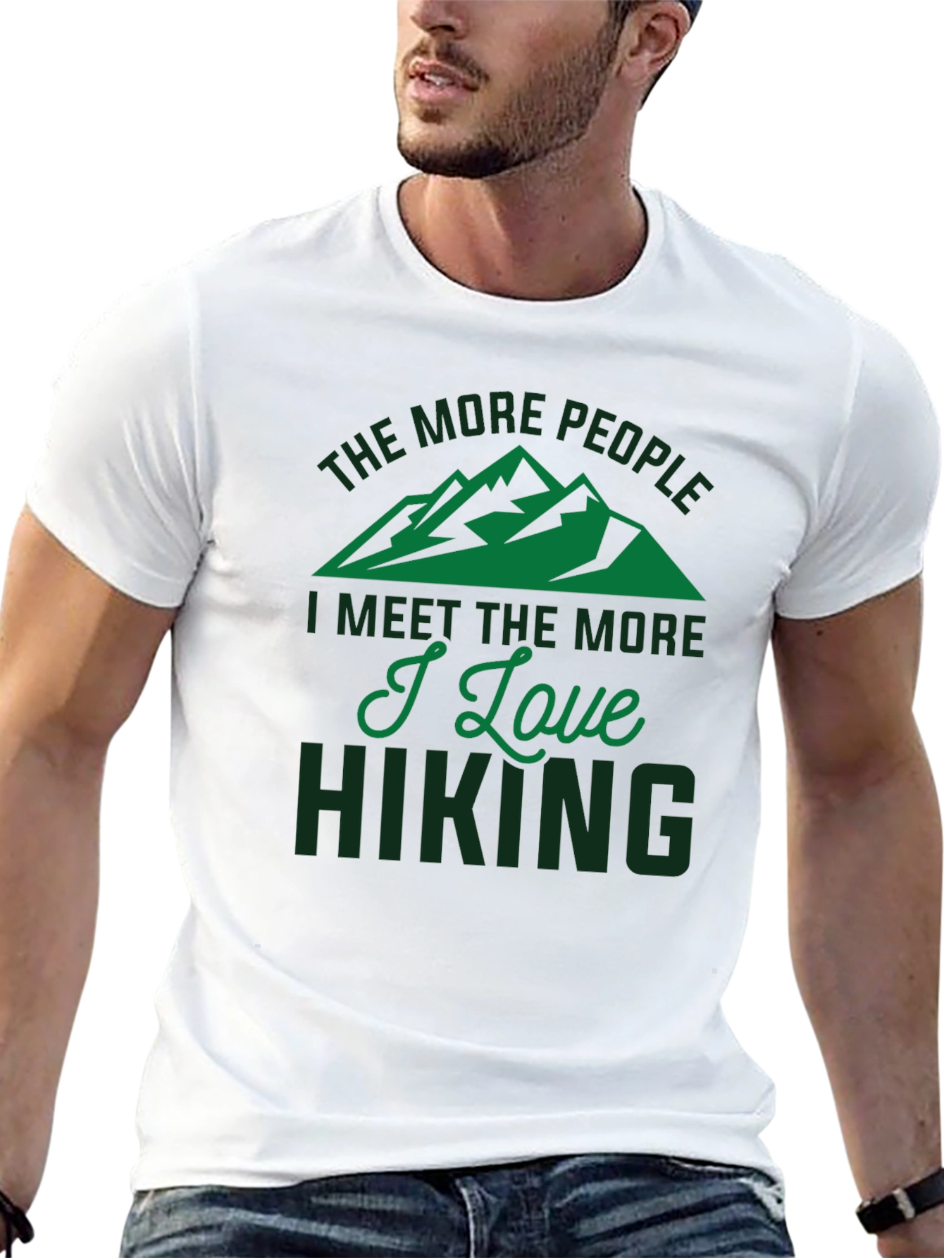 Black Hiking Lover T-Shirt - The More People I Meet view 13