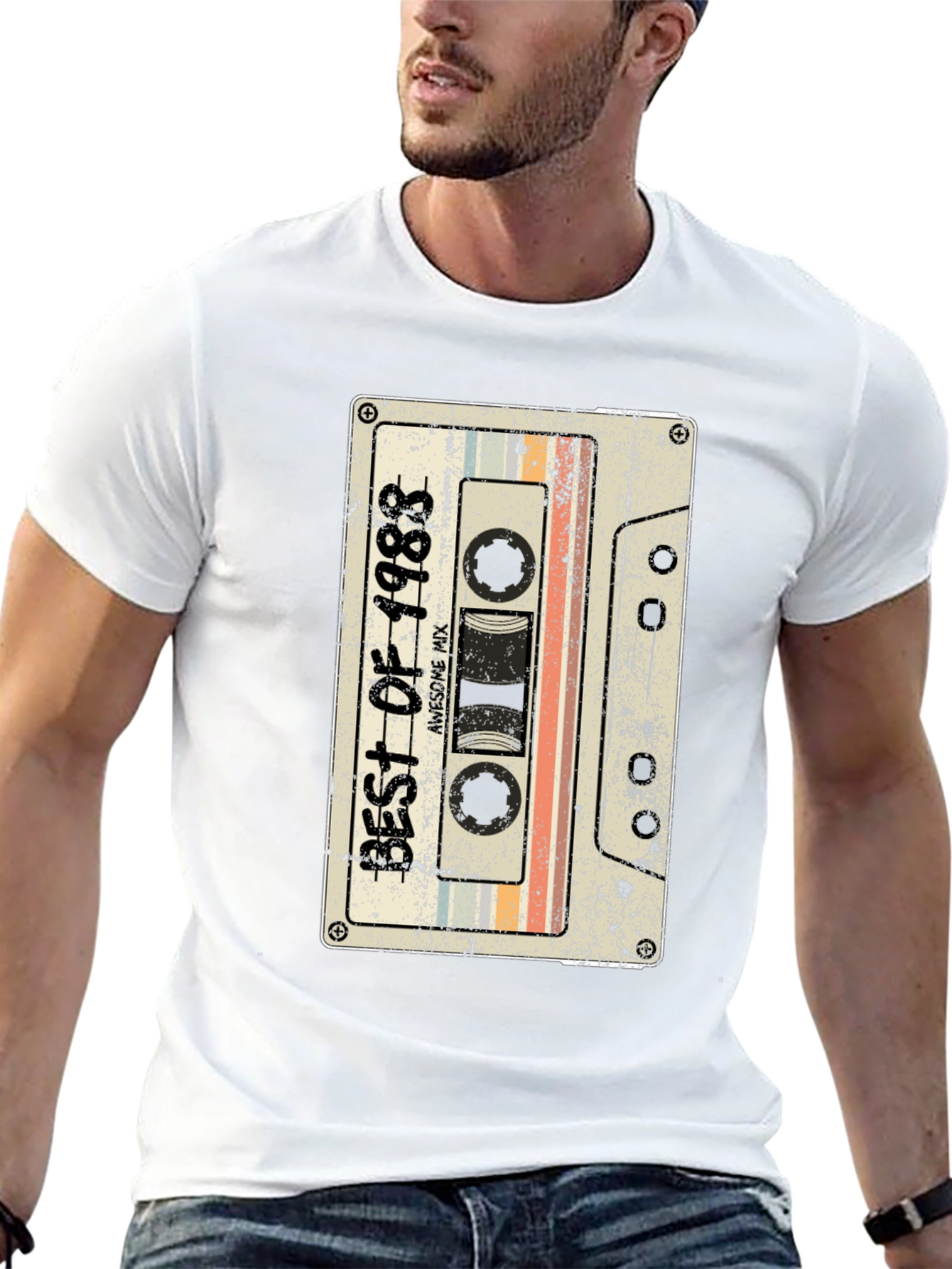 Black Best of 1988 Cassette Tape T-Shirt - Retro Birthday Gift view 13