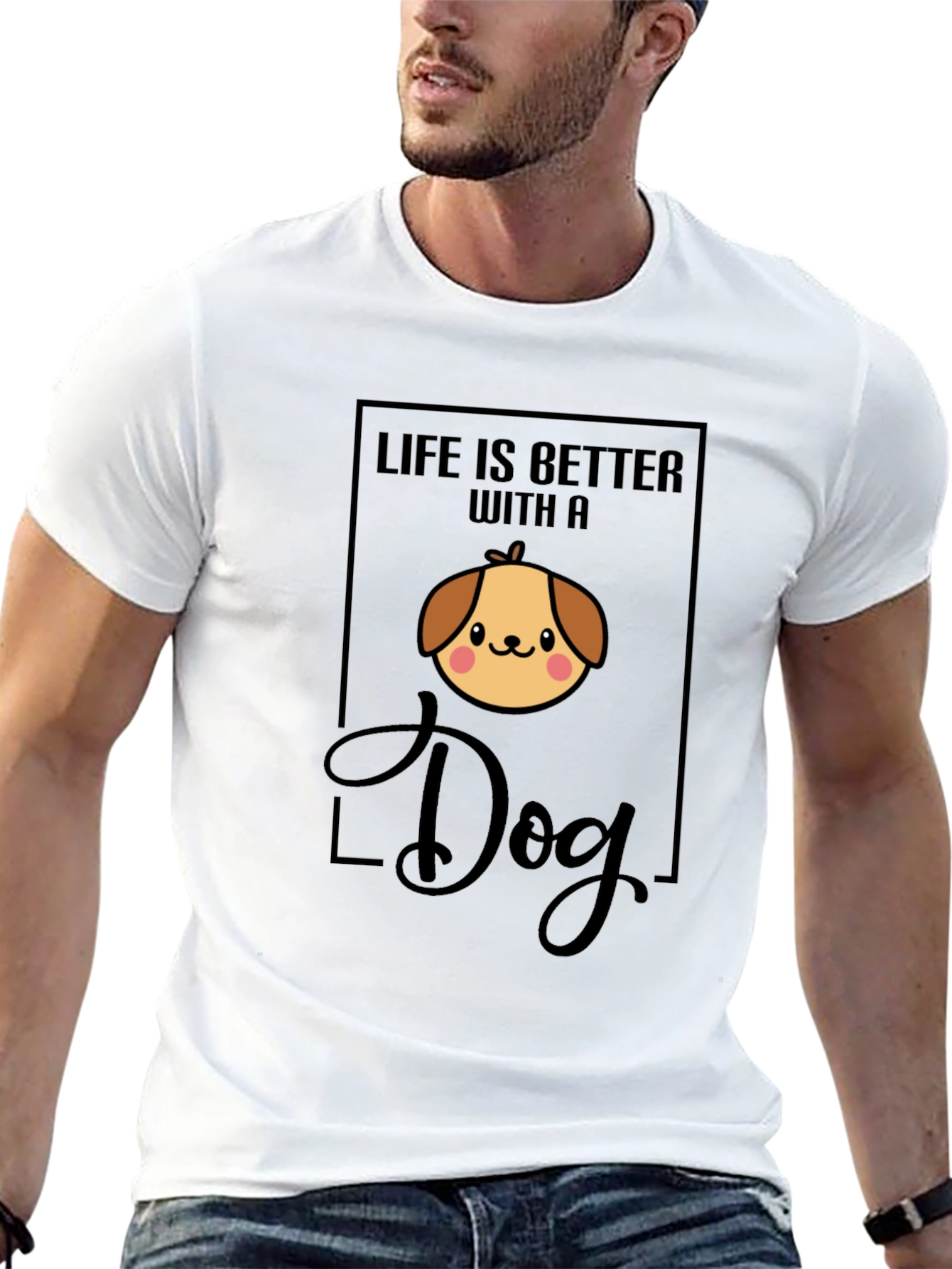 Black Life is Better with a Dog Black T-Shirt view 13