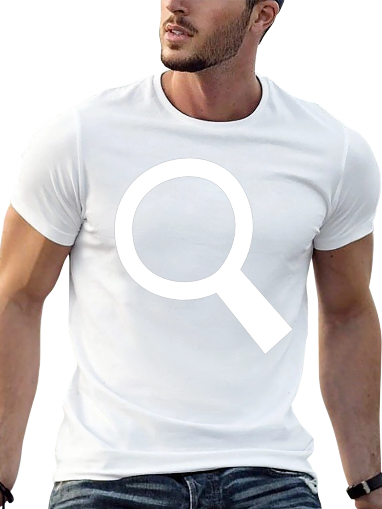 Black Magnifying Glass Graphic T-Shirt - Search Tee view 13