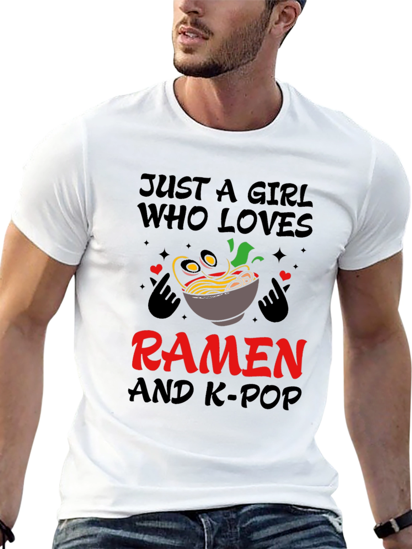 Black Girl Loves Ramen and K-Pop T-Shirt view 13