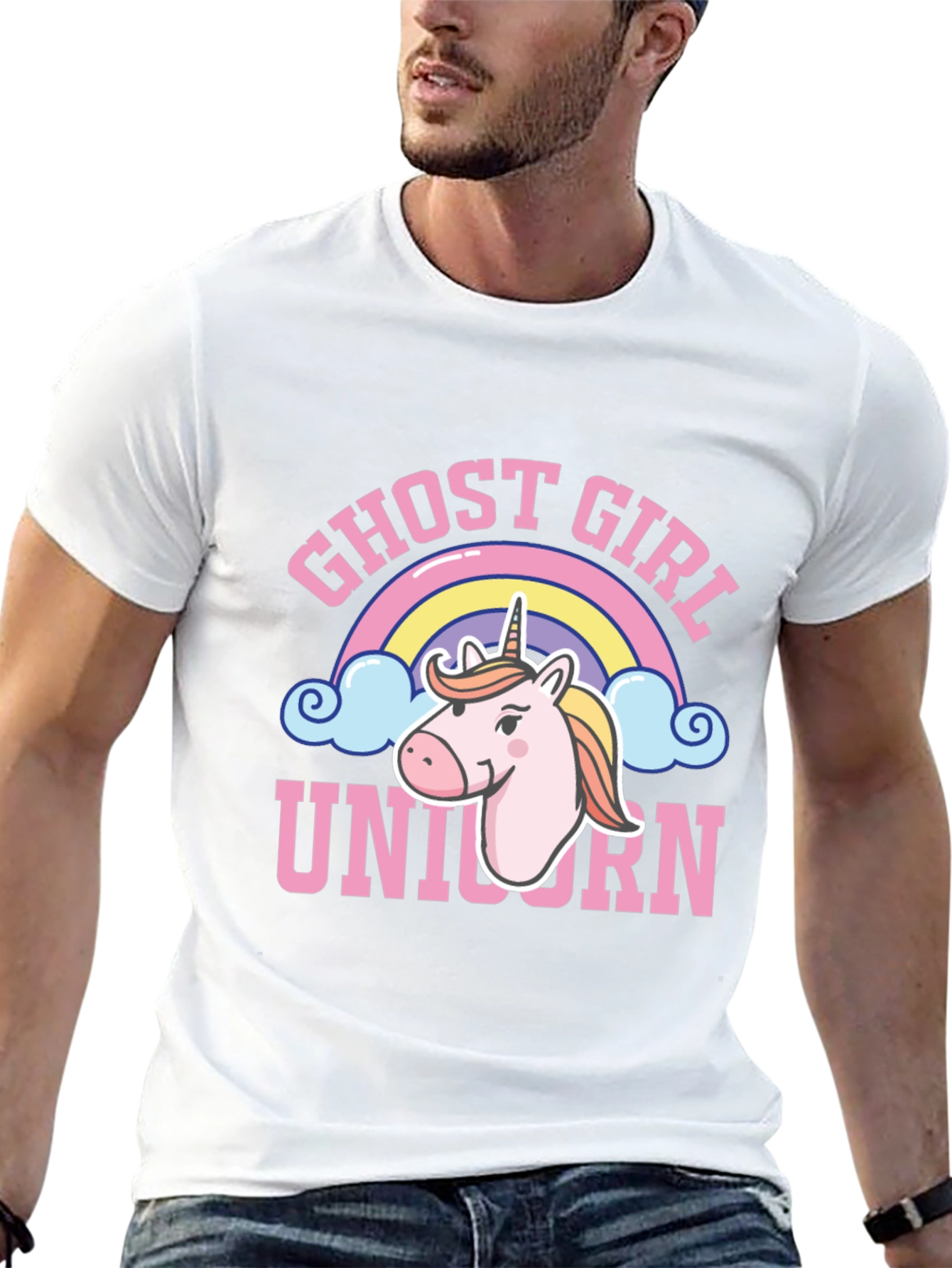 Black Ghost Girl Unicorn T-Shirt - Cute Rainbow Design view 13