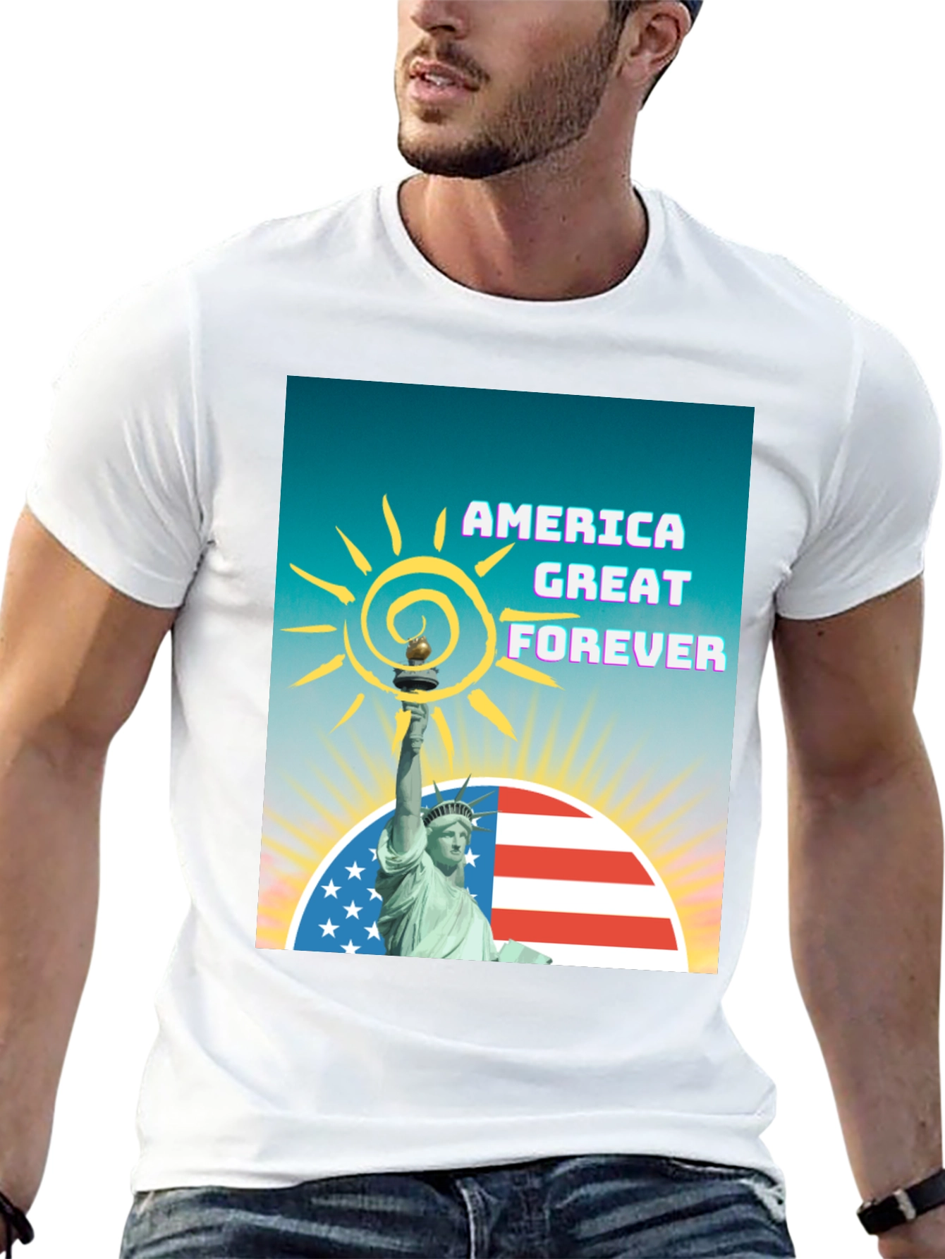 Black America Great Forever Graphic Tee view 13