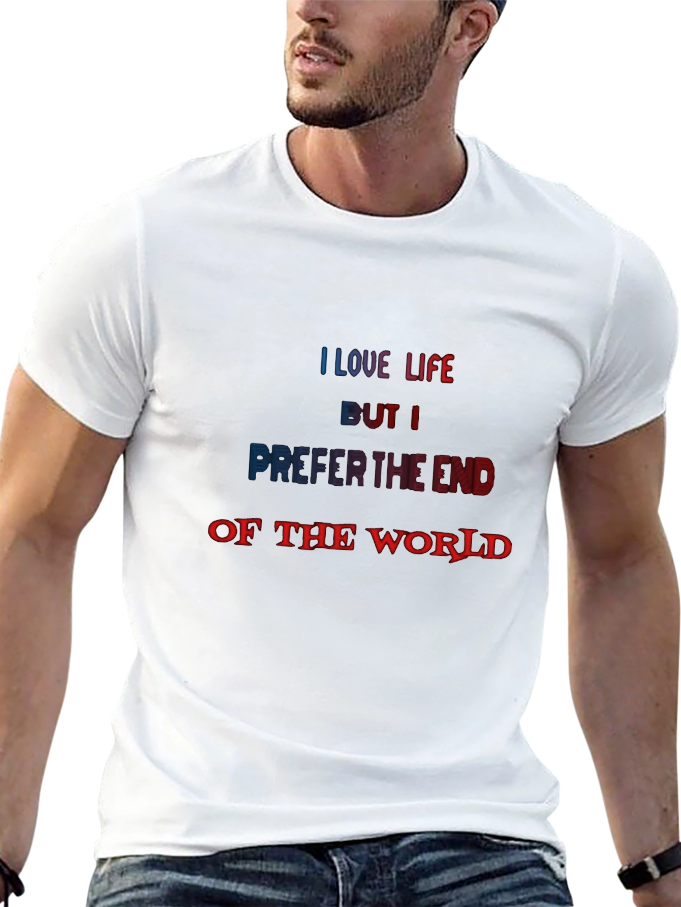 Black I Love Life But I Prefer the End of the World T-Shirt view 13